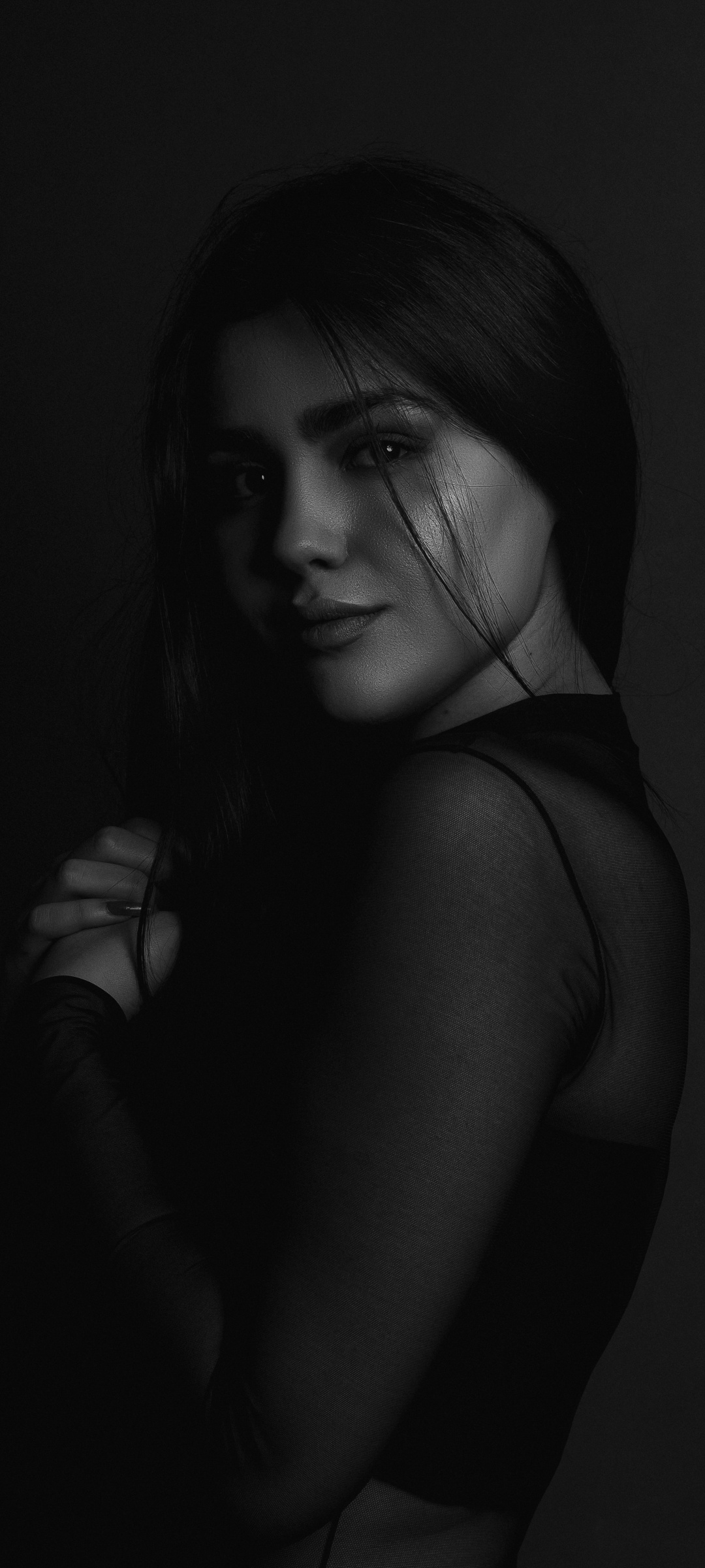 Beautiful girl Wallpaper 4K, Woman, Monochrome, Black/Dark, #2965