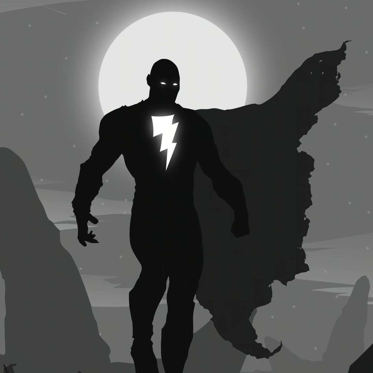 Black Adam Wallpaper 4K, Silhouette, DC Superheroes