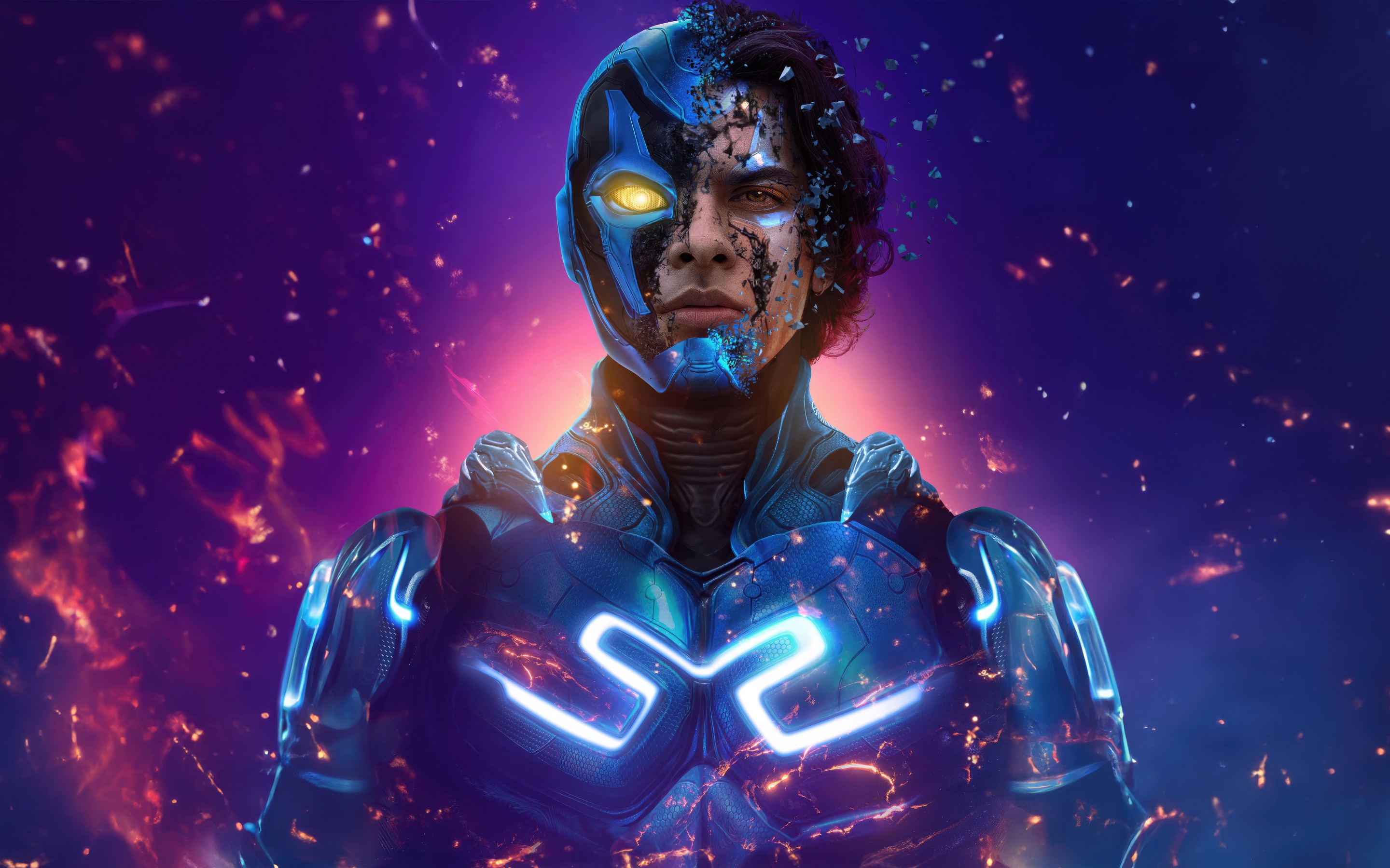 Xolo Maridueña in Blue Beetle (2023) 8K Wallpaper