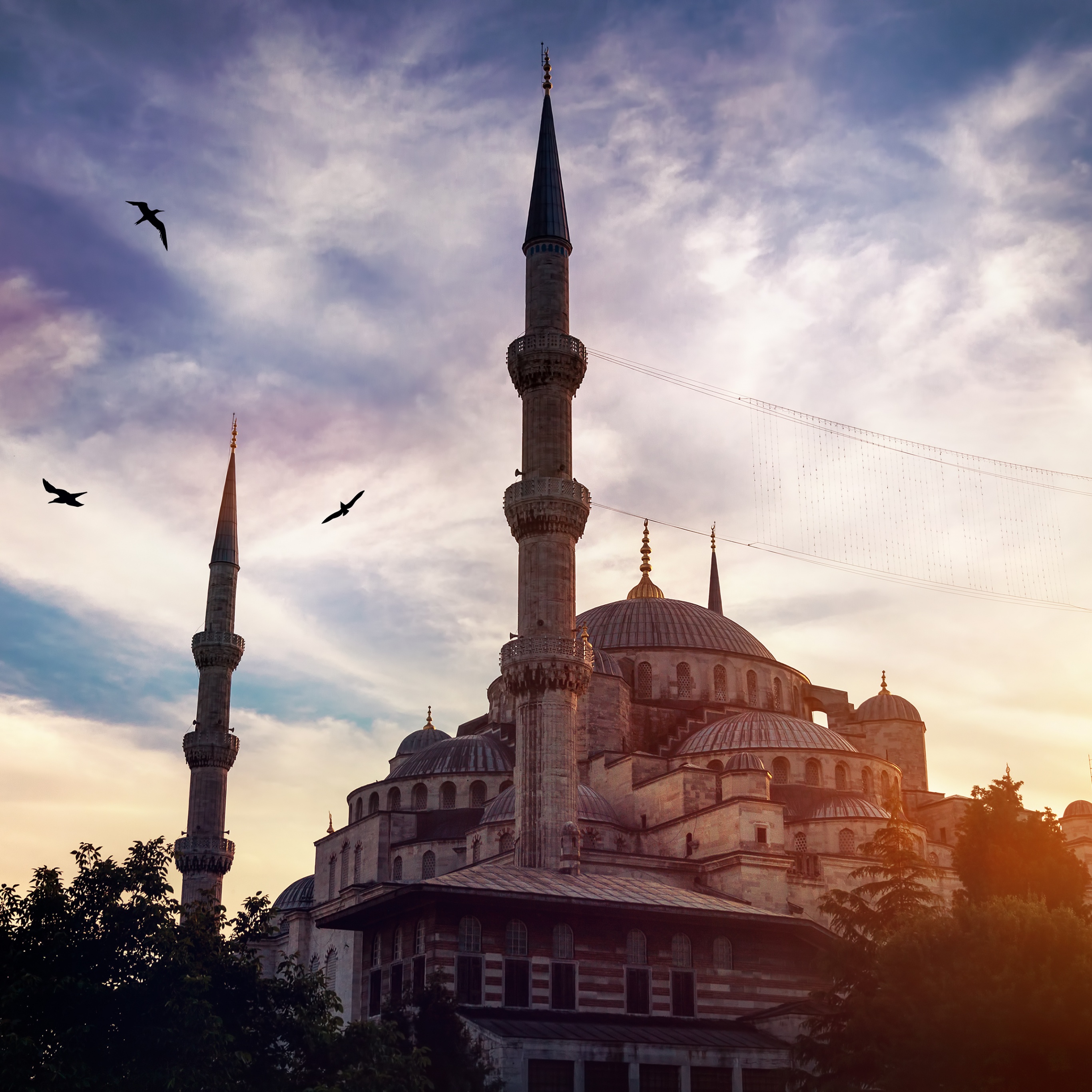 Beautiful mosque landscape sunset sky for islamic background, poster,  illustration 23817079 Stock Photo at Vecteezy