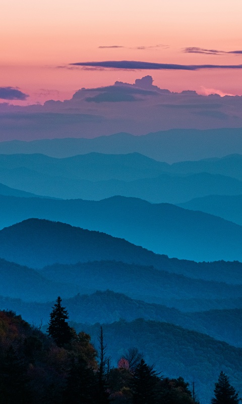 Blue Ridge Mountains Wallpaper 4K, USA, Layers