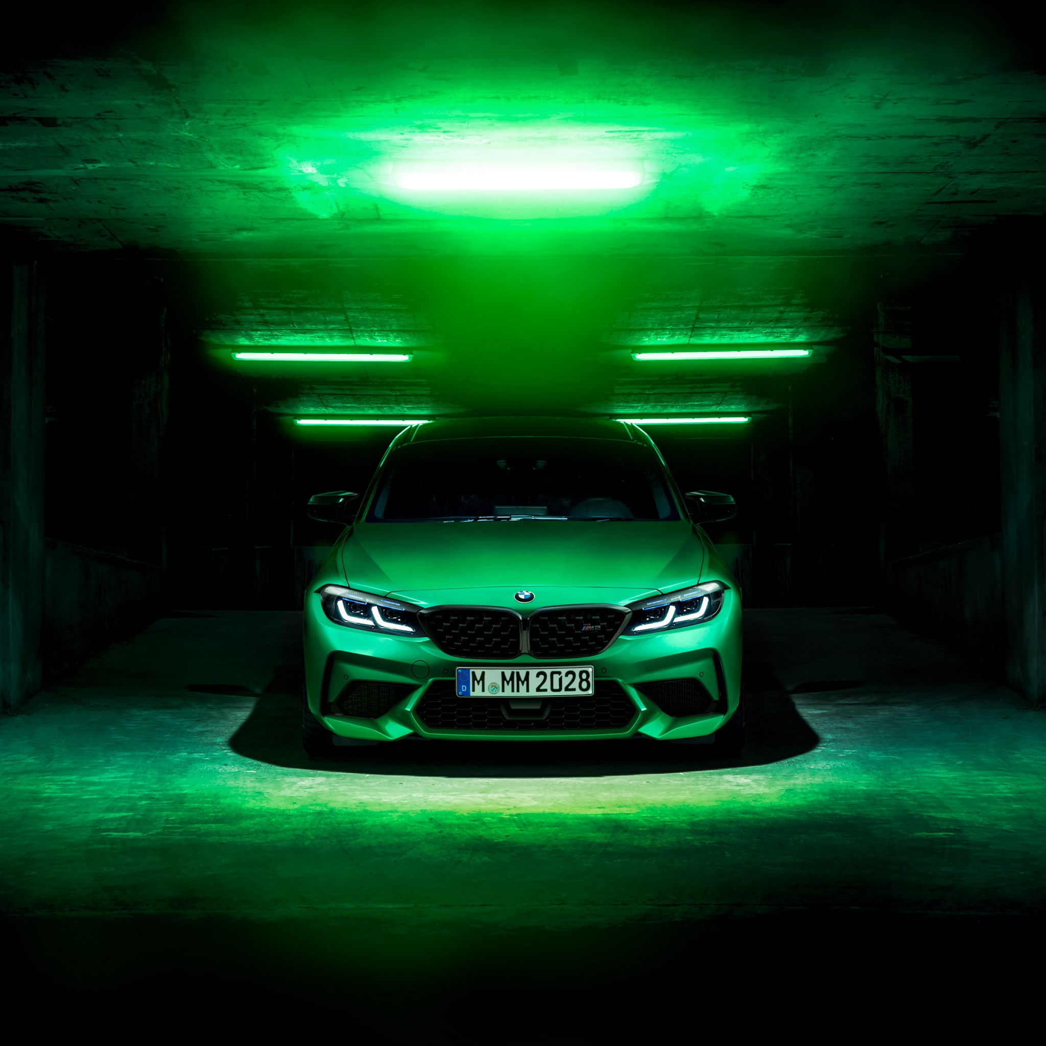 BMW M2 Wallpaper 4K, Green, Dark background, Cars, #4095