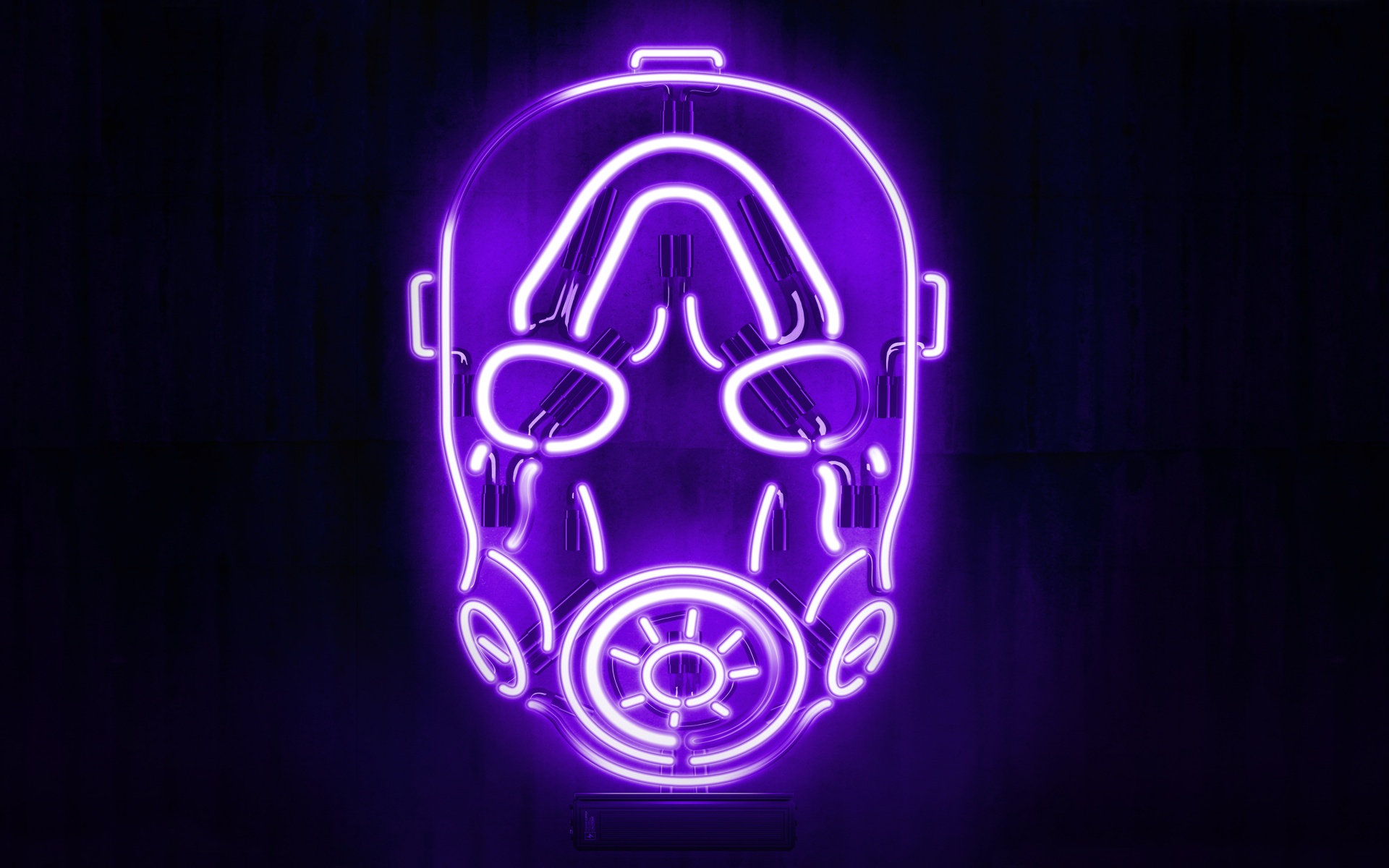 Borderlands Psycho Mask Wallpaper 4K, Neon, Black background, Graphics