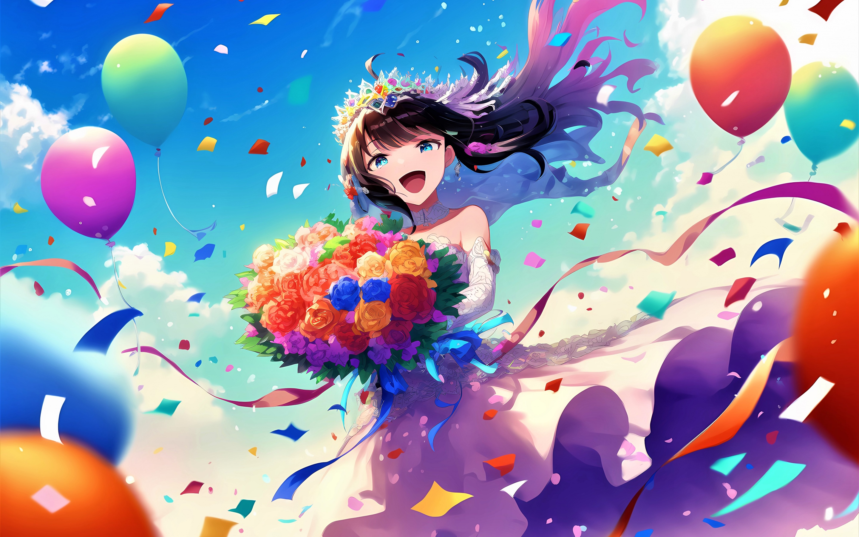 Wallpaper : illustration, anime, waiting, Shukufuku no Campanella, girl,  bride, bouquet, mangaka, carina verritti 1920x1080 - 4kWallpaper - 709362 -  HD Wallpapers - WallHere
