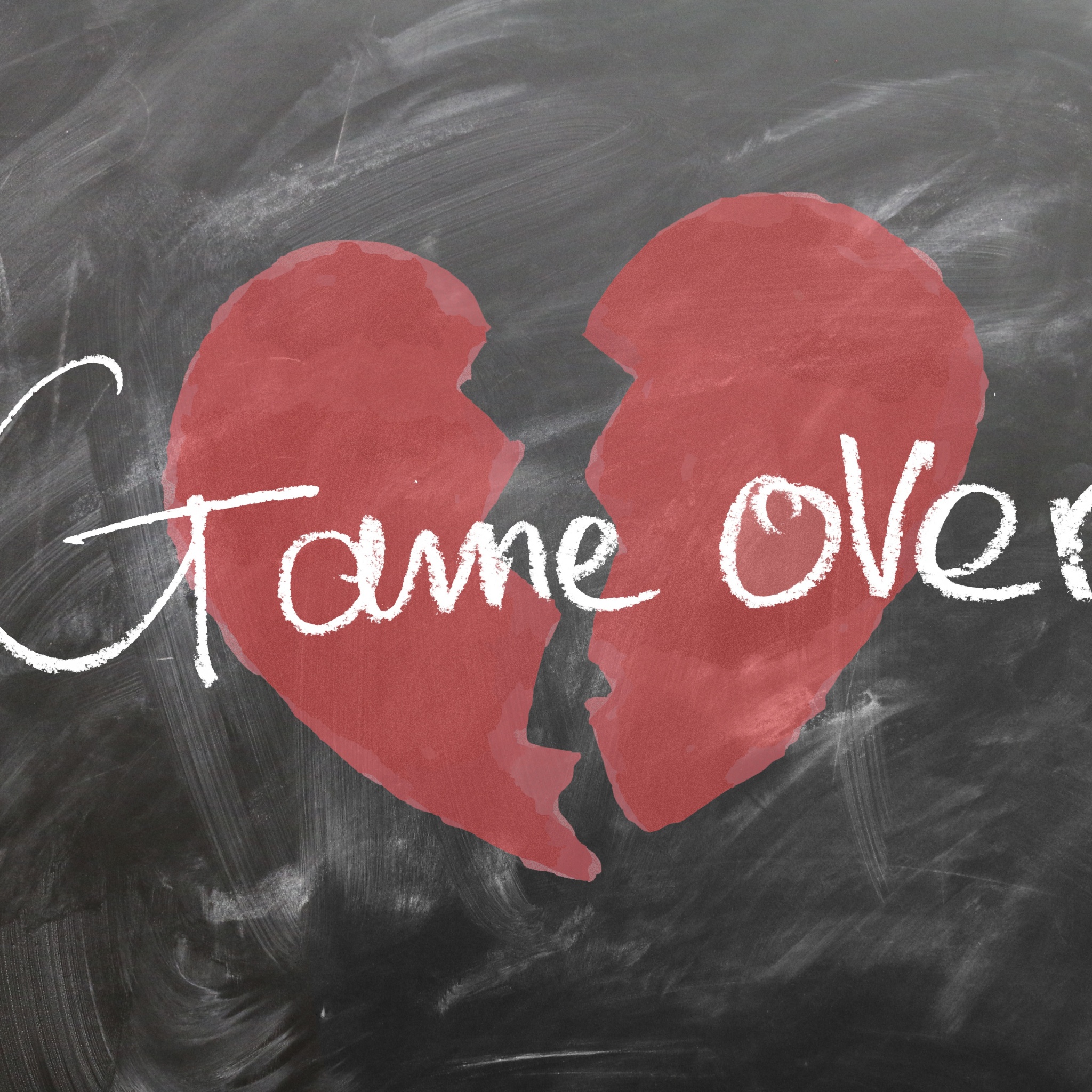 Broken heart Wallpaper 4K, Game Over, Black board, Quotes, #5934