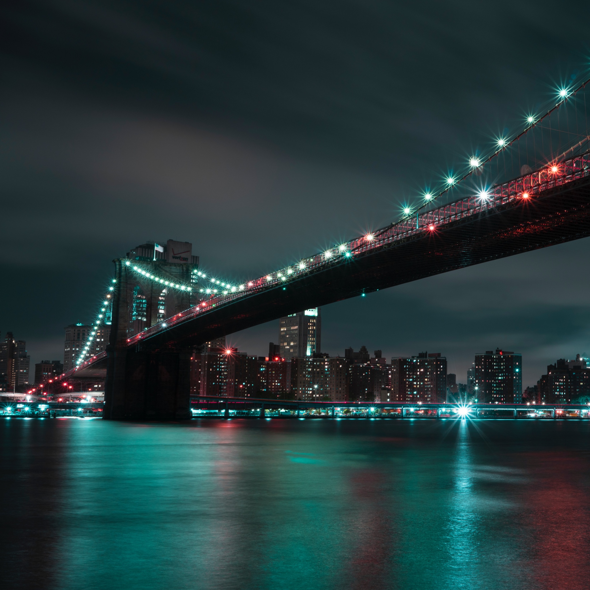 Brooklyn Bridge Wallpaper 4k Manhattan City Lights Night Cityscape