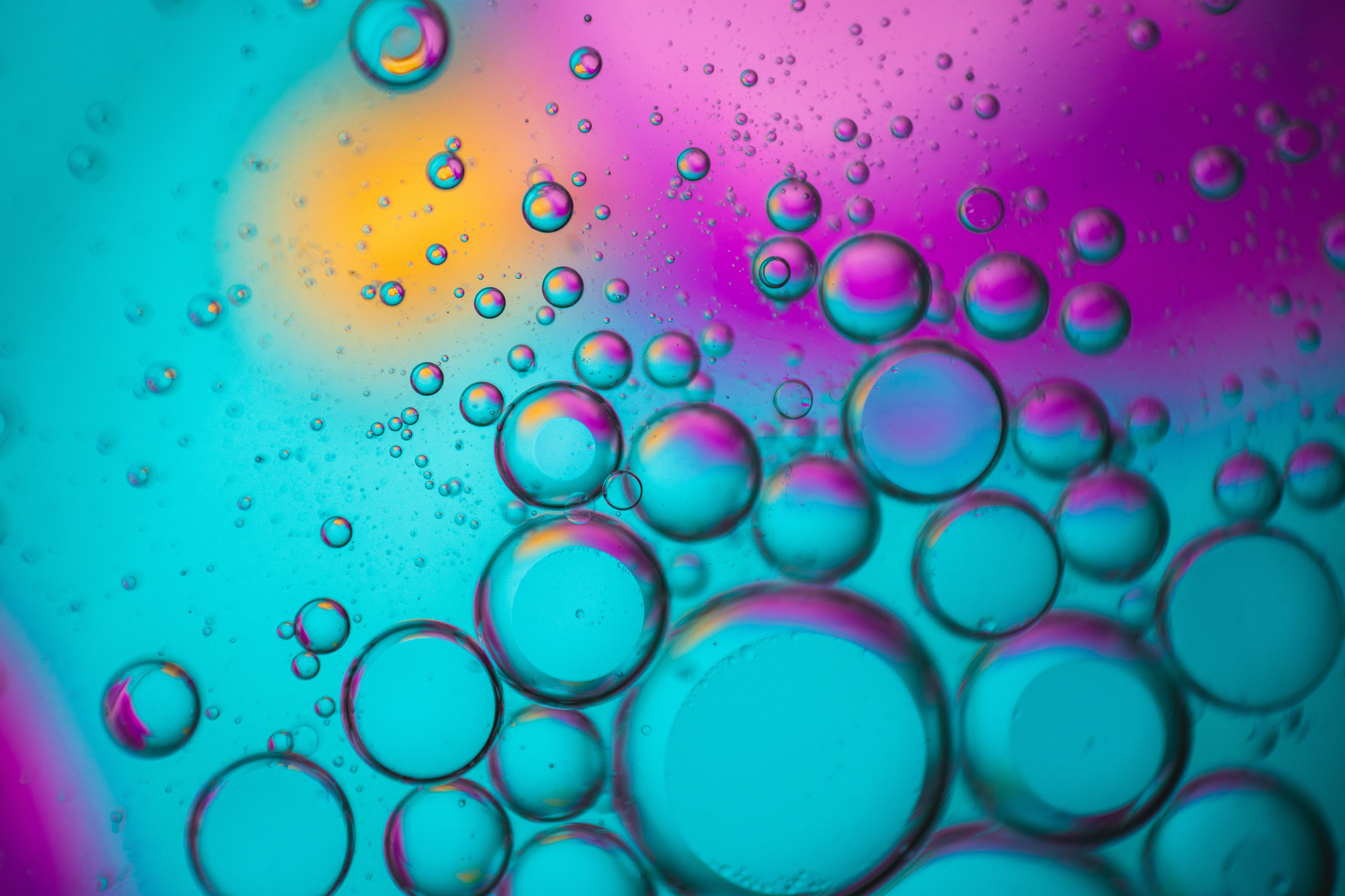 Bubbles Wallpaper 4K, Spectrum, Colorful, Teal, Turquoise, Pink