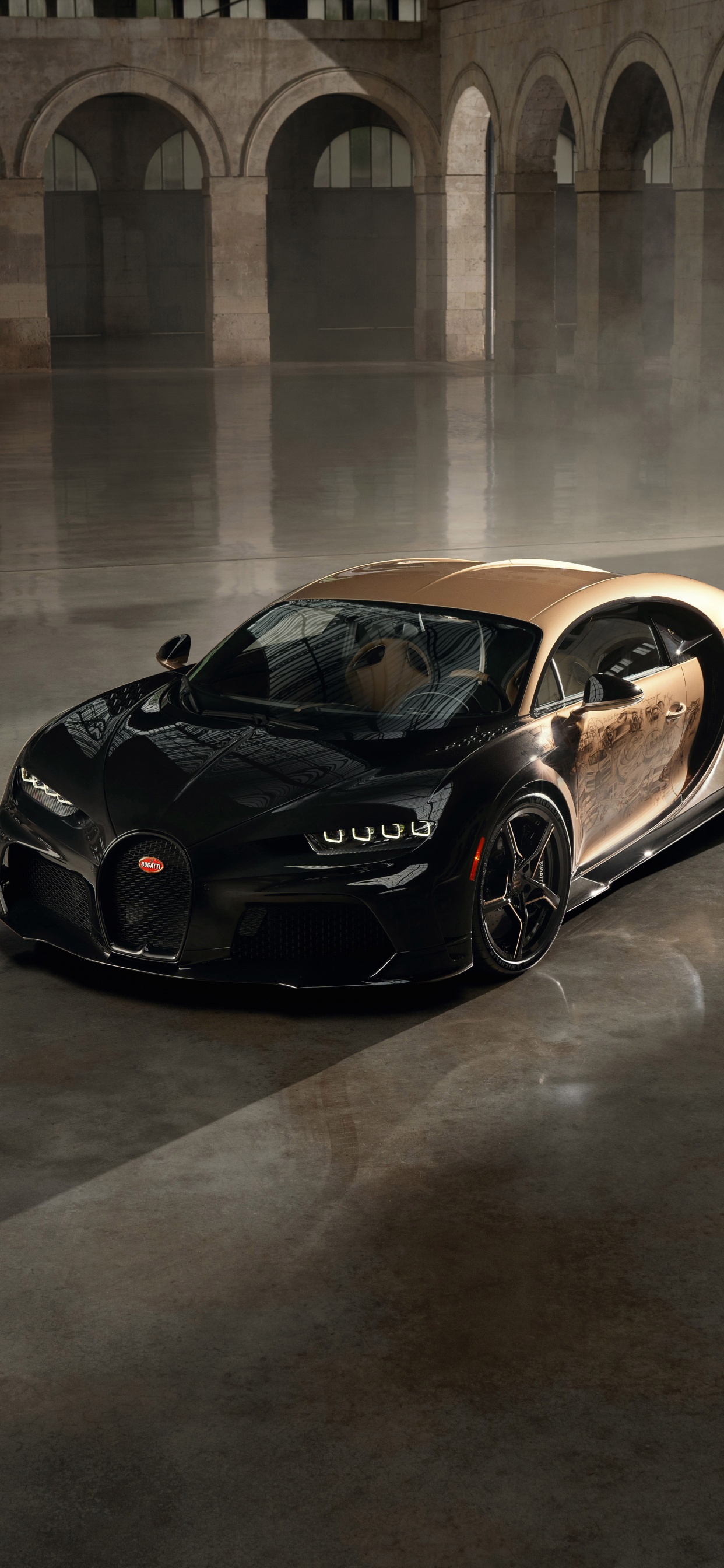Download Gold Bugatti Veyron Car Black Wallpaper | Wallpapers.com