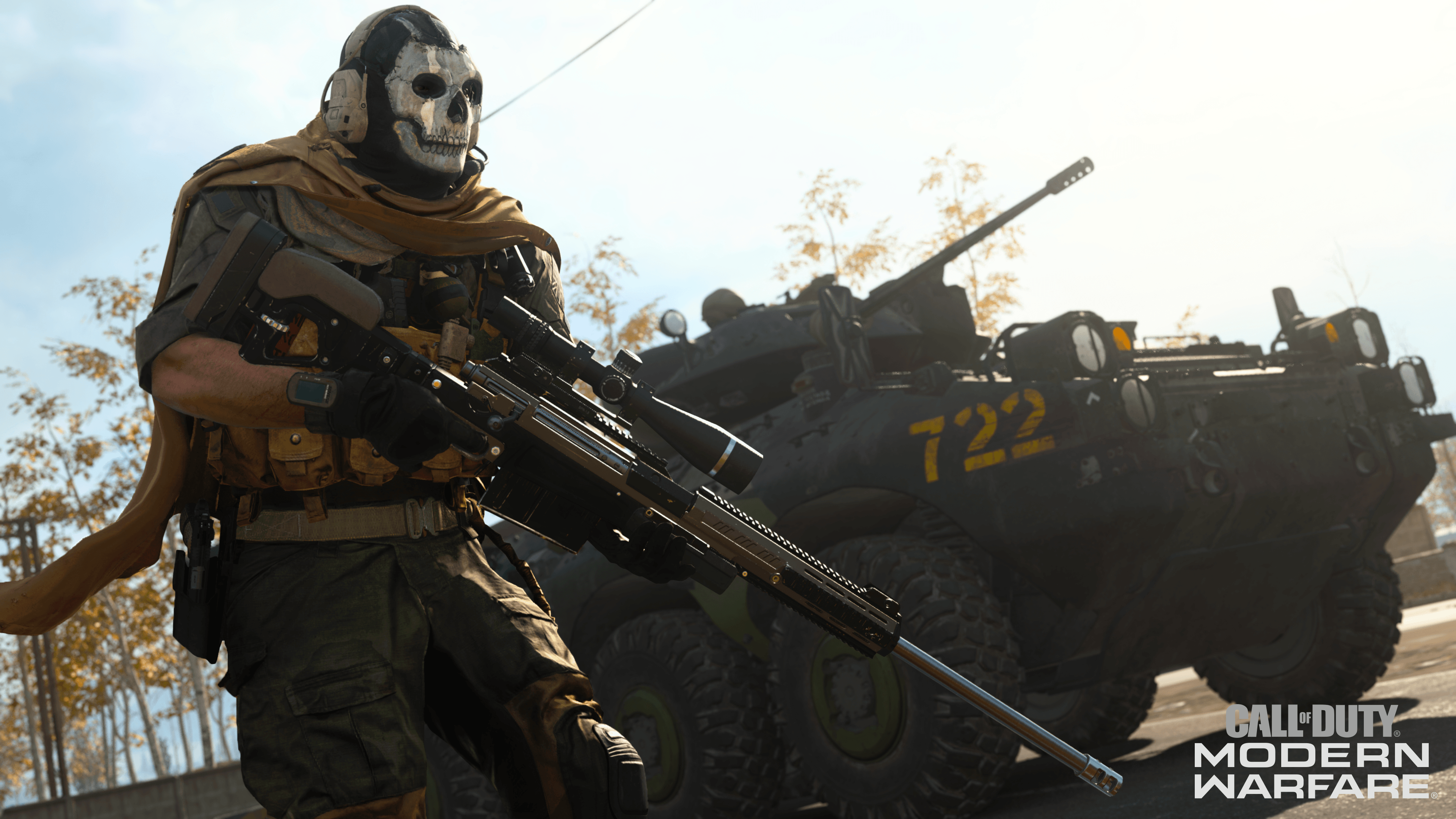 Call of Duty: Modern Warfare Wallpaper 4K, Ghost, Sniper rifle, Games, #8798