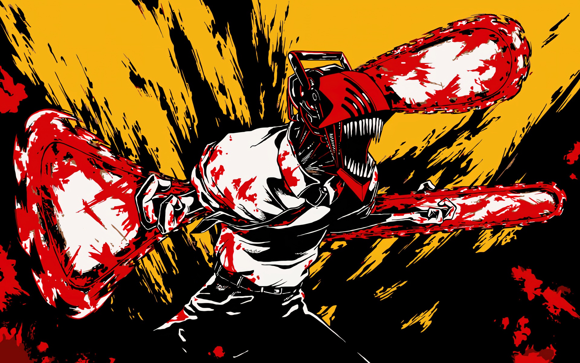 Denji Wallpaper 4K, AMOLED, Chainsaw Man