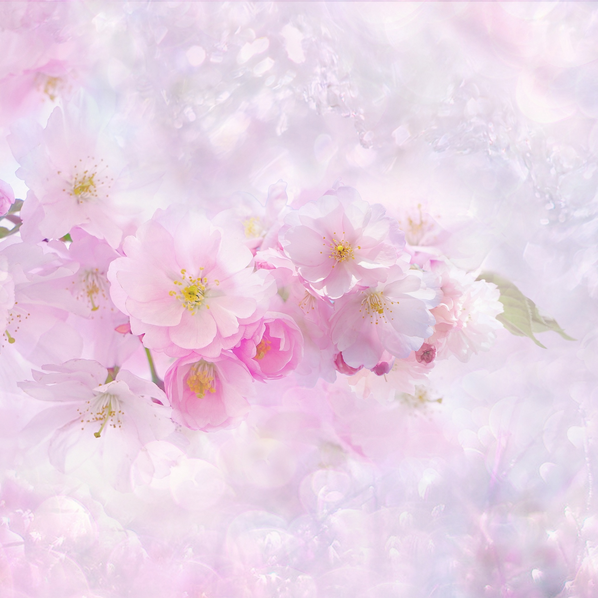 Cherry blossom Wallpaper 4K, Light pink background