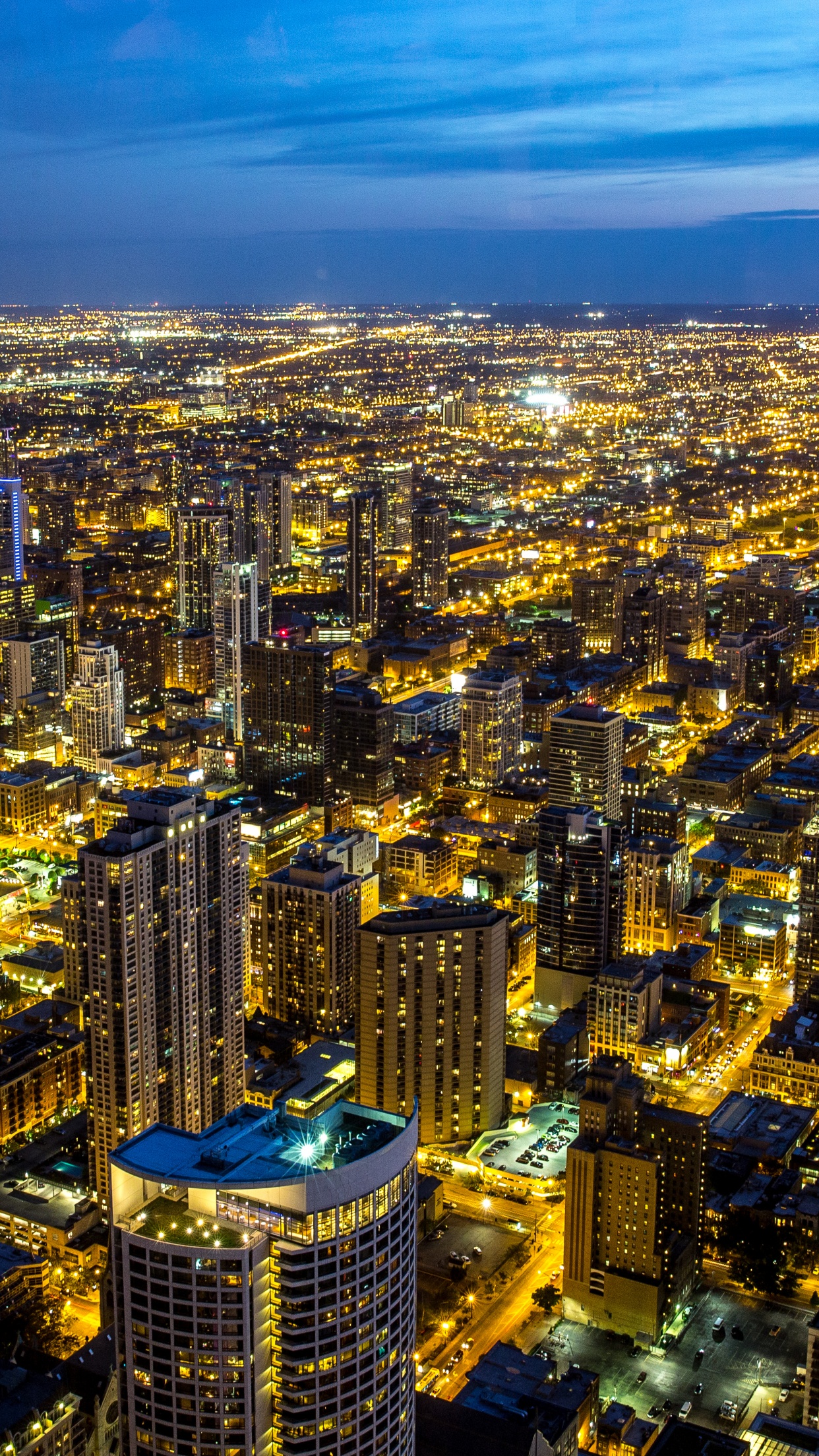Chicago 4K Wallpaper, Illinois, City Skyline, Night