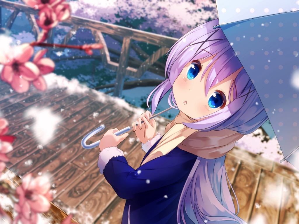 Chino Kafuu 4K Wallpaper, Anime girl, Cute, Spring, Graphics CGI, #2537