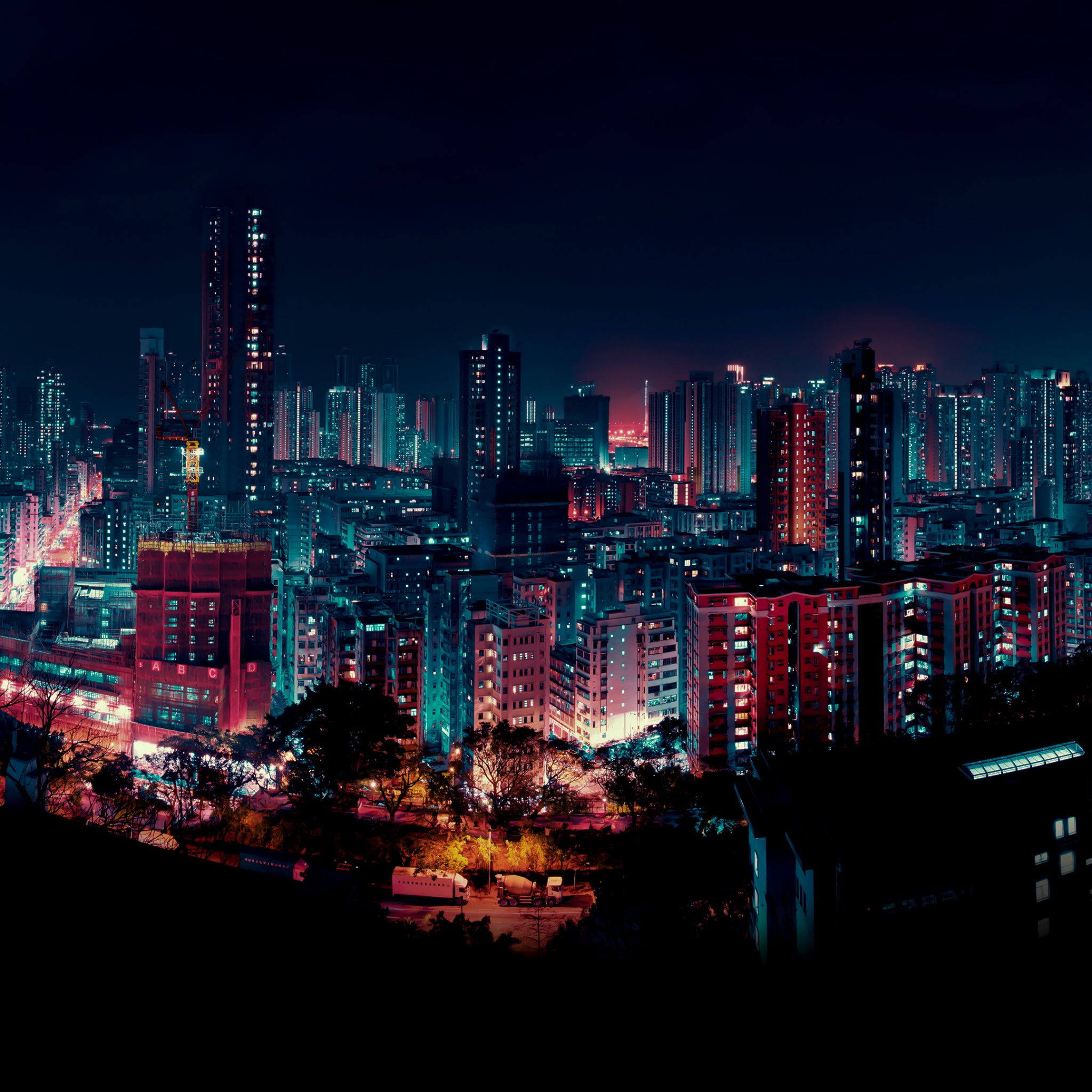 Cityscape Wallpaper 4K, Night, Buildings, City lights