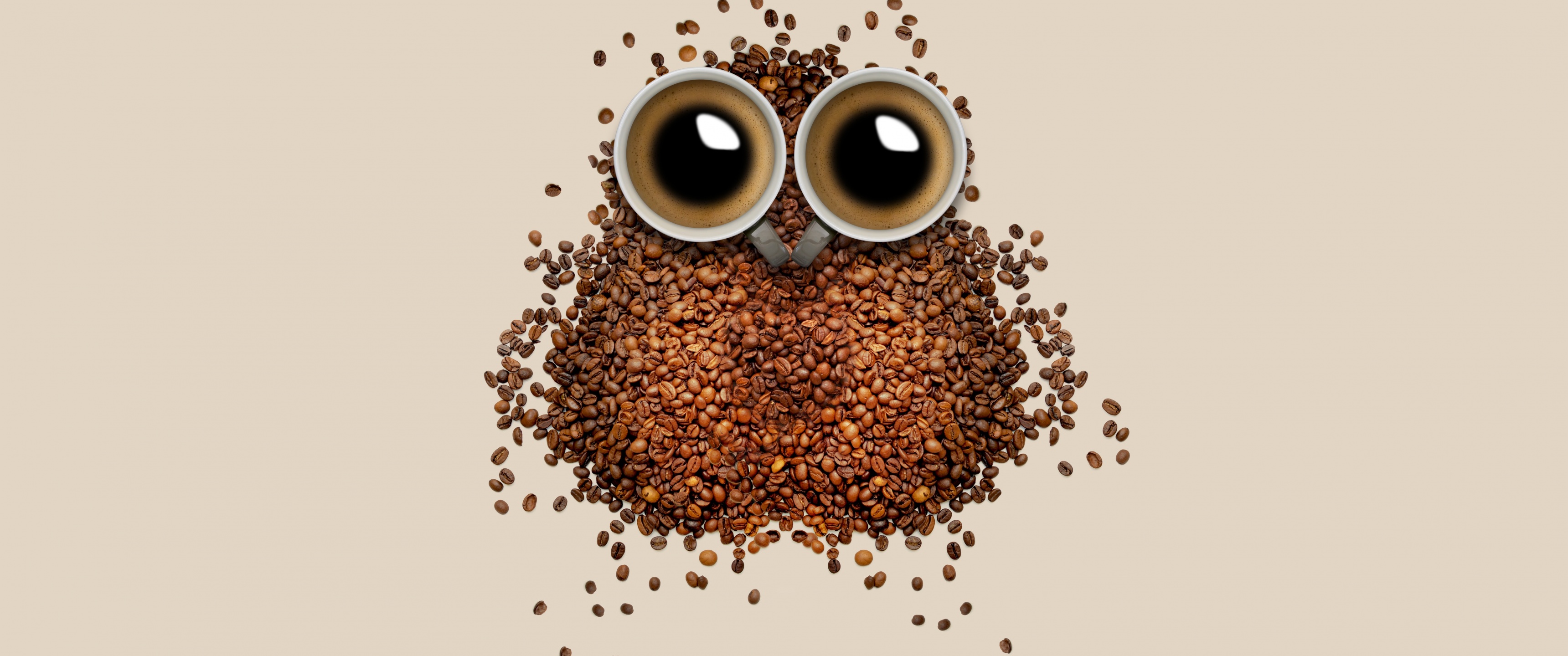 Coffee beans Wallpaper 4K, Owl, Coffee cup, Cute, #3291