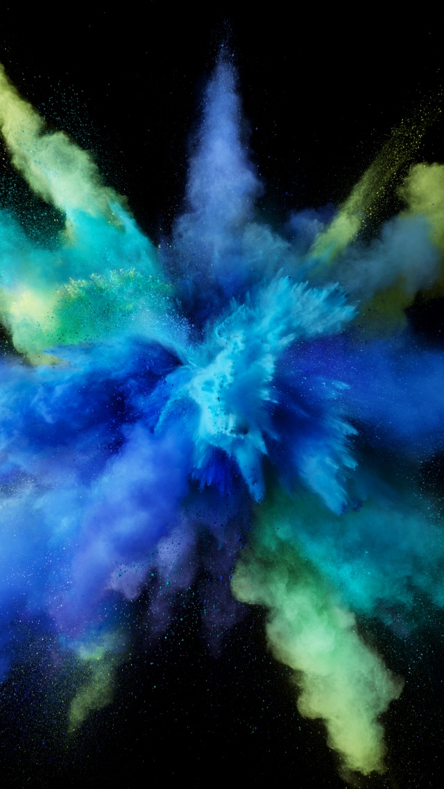macOS Sierra Wallpaper 4K, Splash, Color burst, Blue