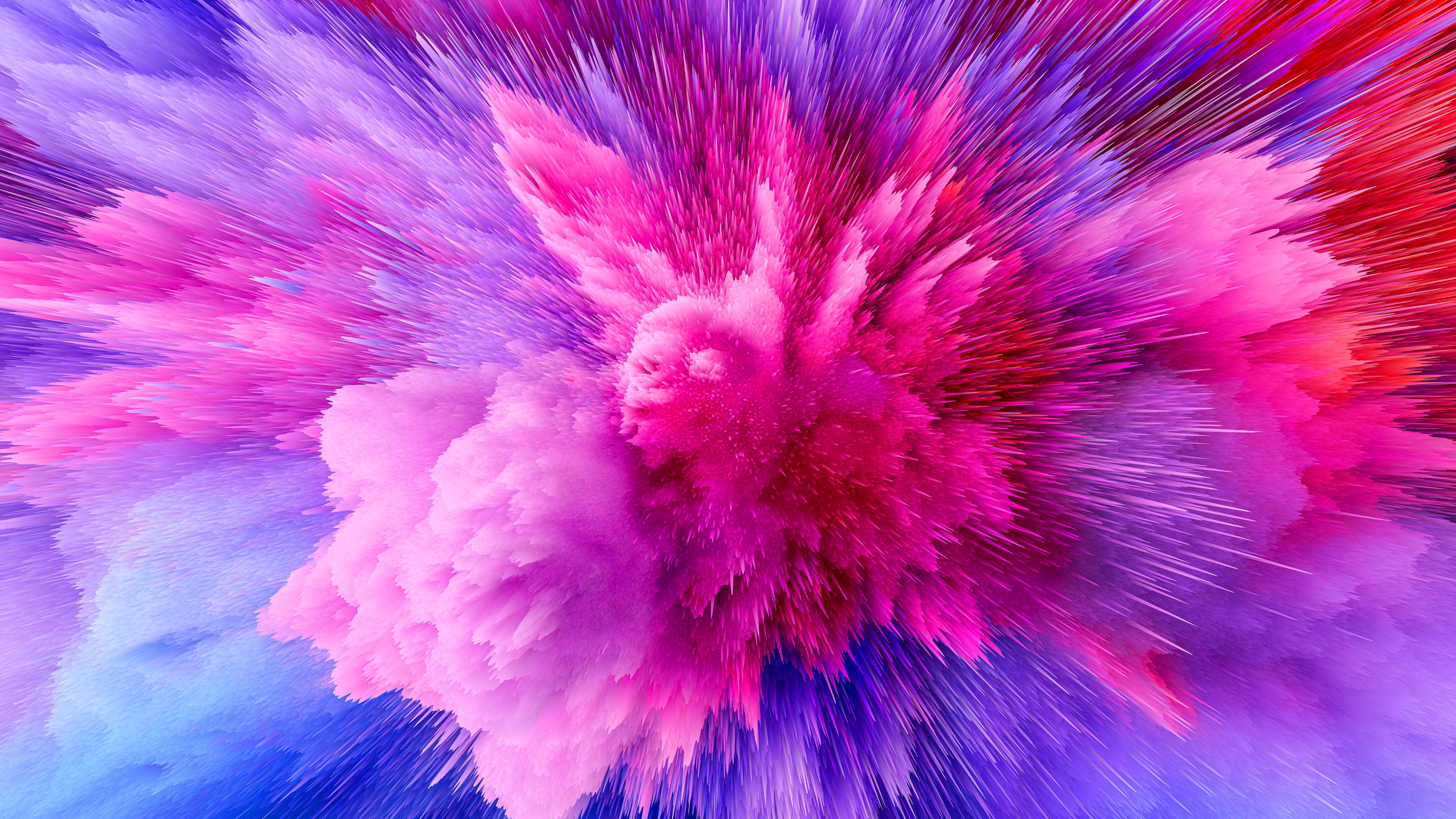 4K Color Explosion on WHITE Background 