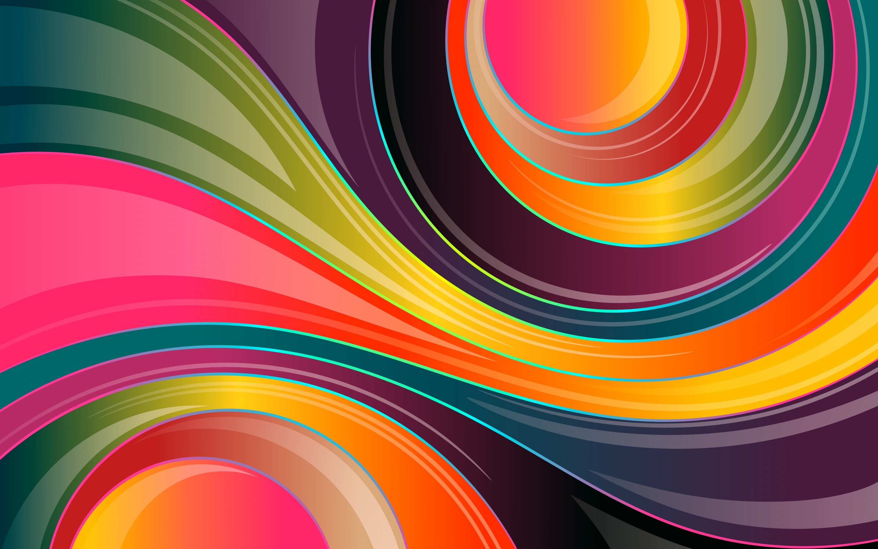 Colorful background Wallpaper 4K, Waves, Lines, Glossy, Multicolor