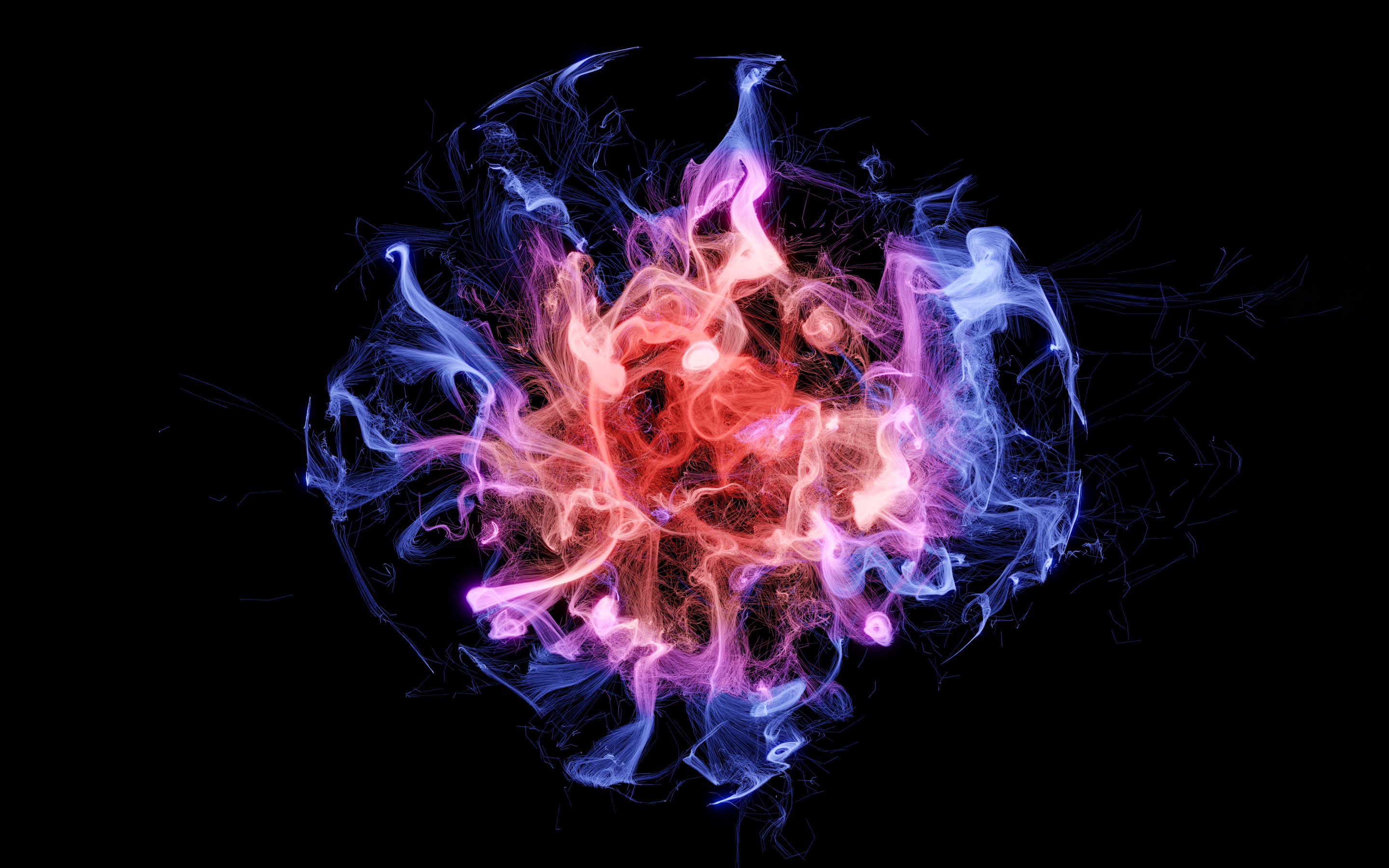Colorful smoke Wallpaper 4K, Black background, Abstract, #8426