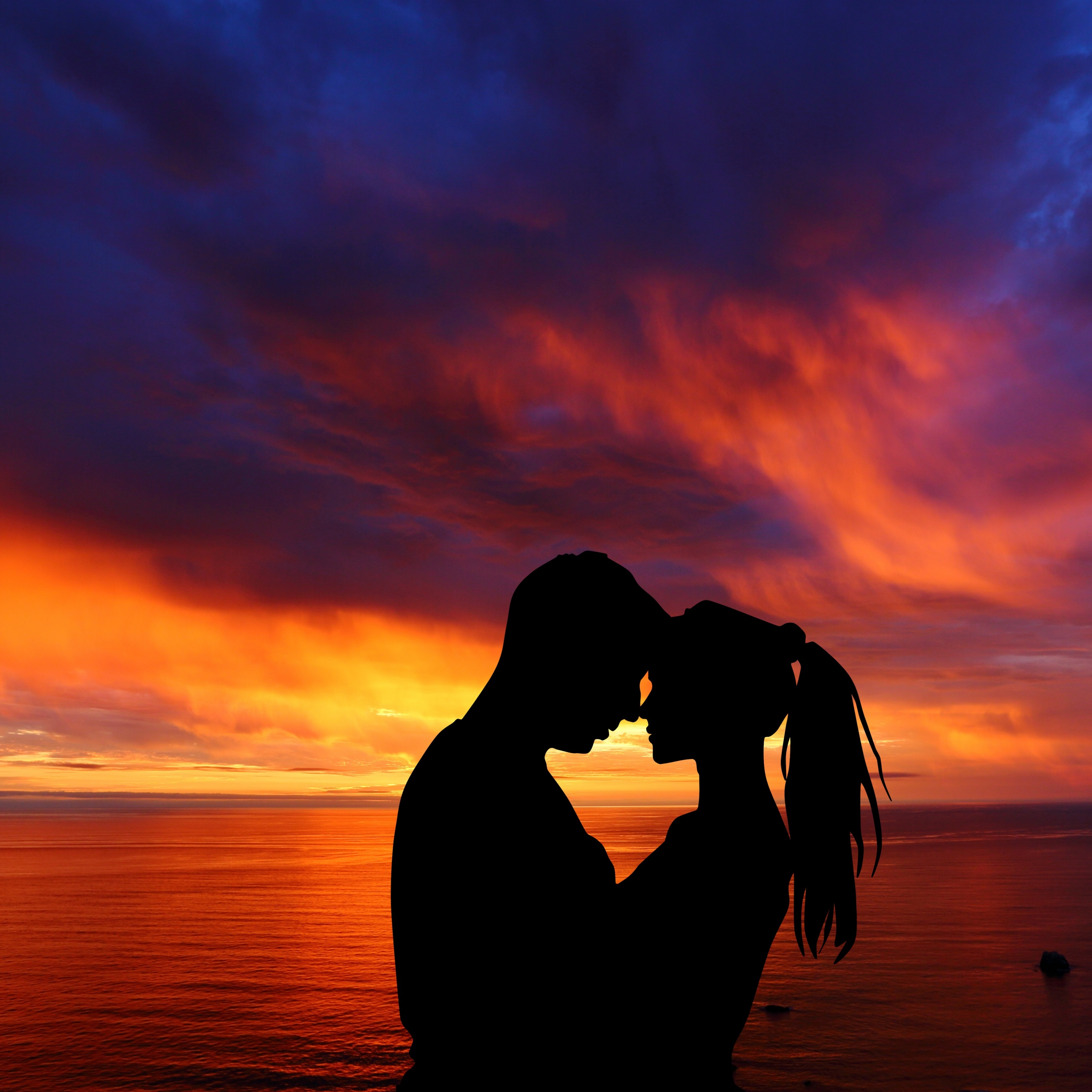 Couple Wallpaper 4k Romantic Silhouette Sunset 3482