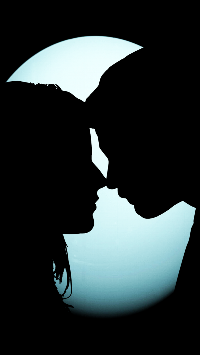 Couple 4K Wallpaper, Silhouette, Together, Romantic, Moon, Black
