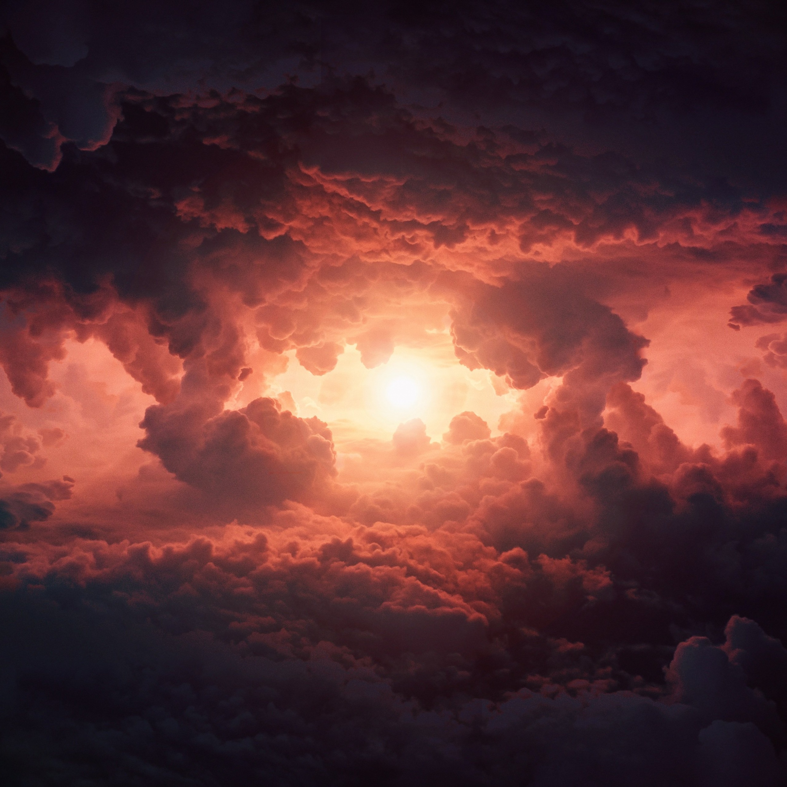 Red Clouds Sunset 4K wallpaper download