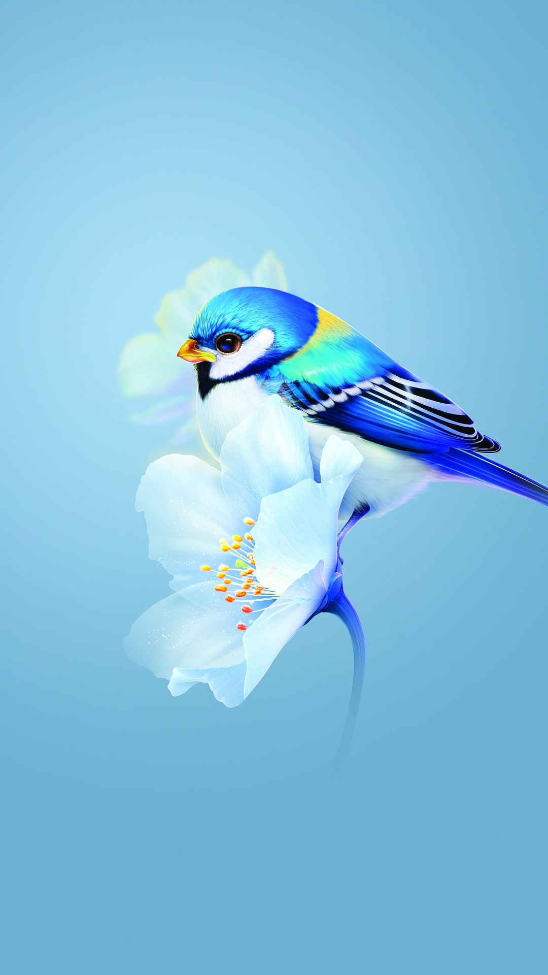Bluebird Is Perching On Colourful Flowers With Blur Background HD Animals  Wallpapers  HD Wallpapers  ID 35024
