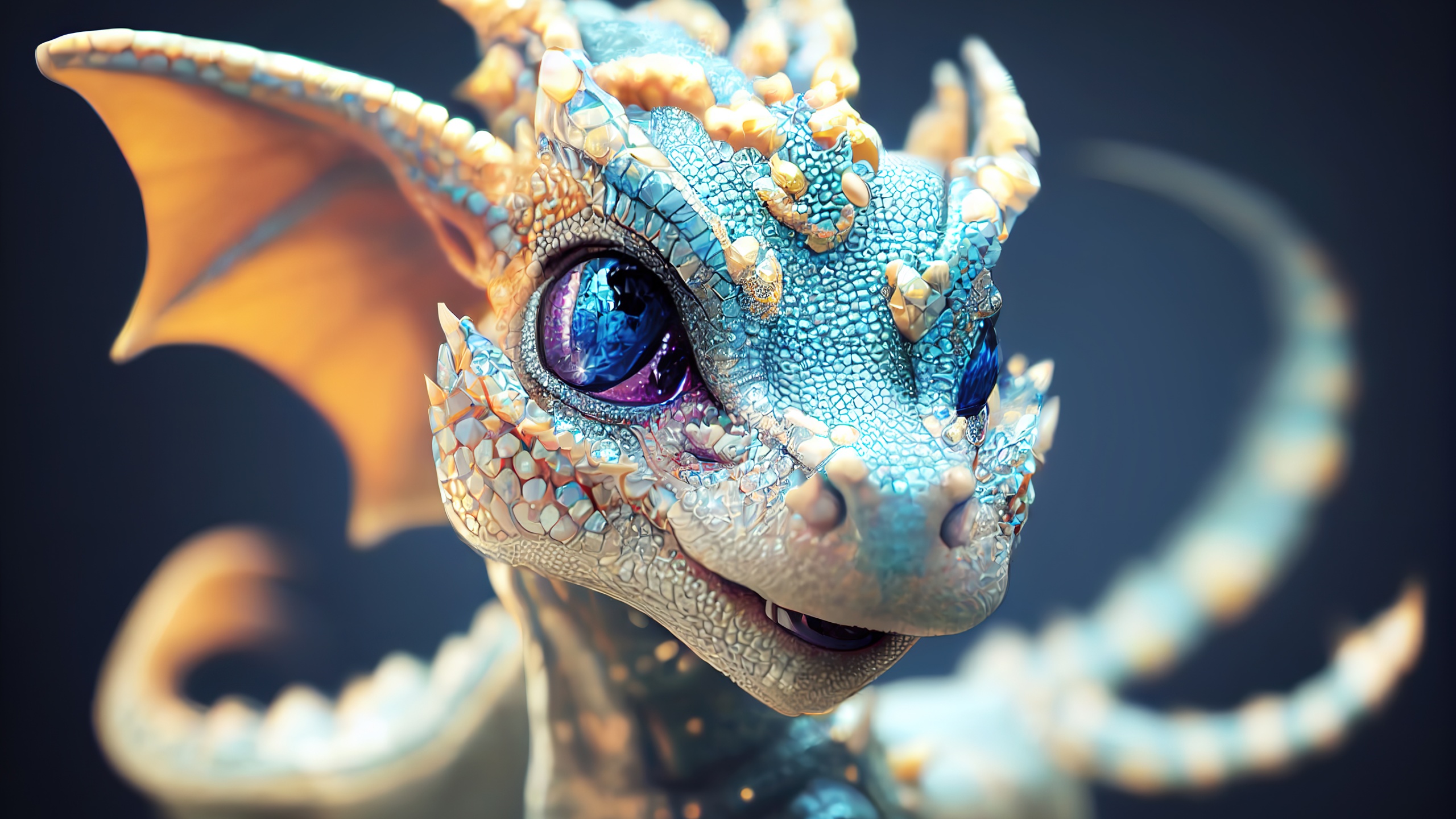 Cute dragon Wallpaper 4K, Abstract dragon, Graphics CGI, #9624