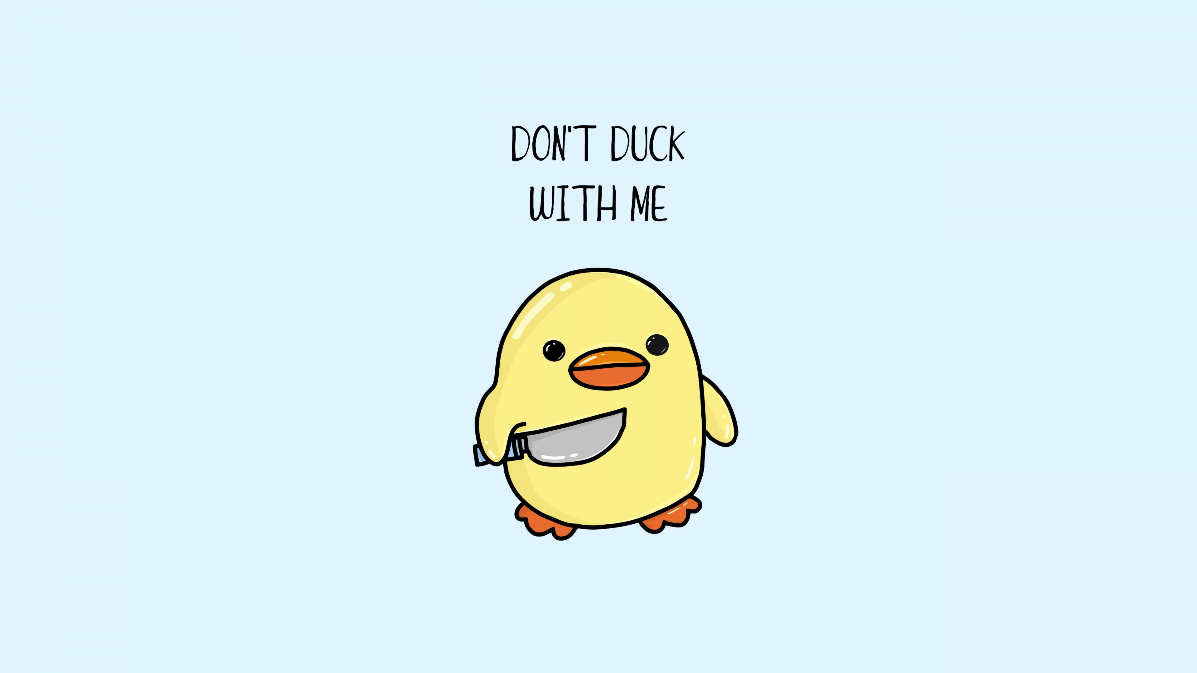 Cute duck Wallpaper 4K, Cute warning, 5K, #10104