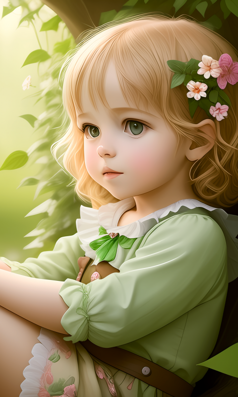 Cute child Wallpaper 4K, AI art, Spring, Surreal, Adorable
