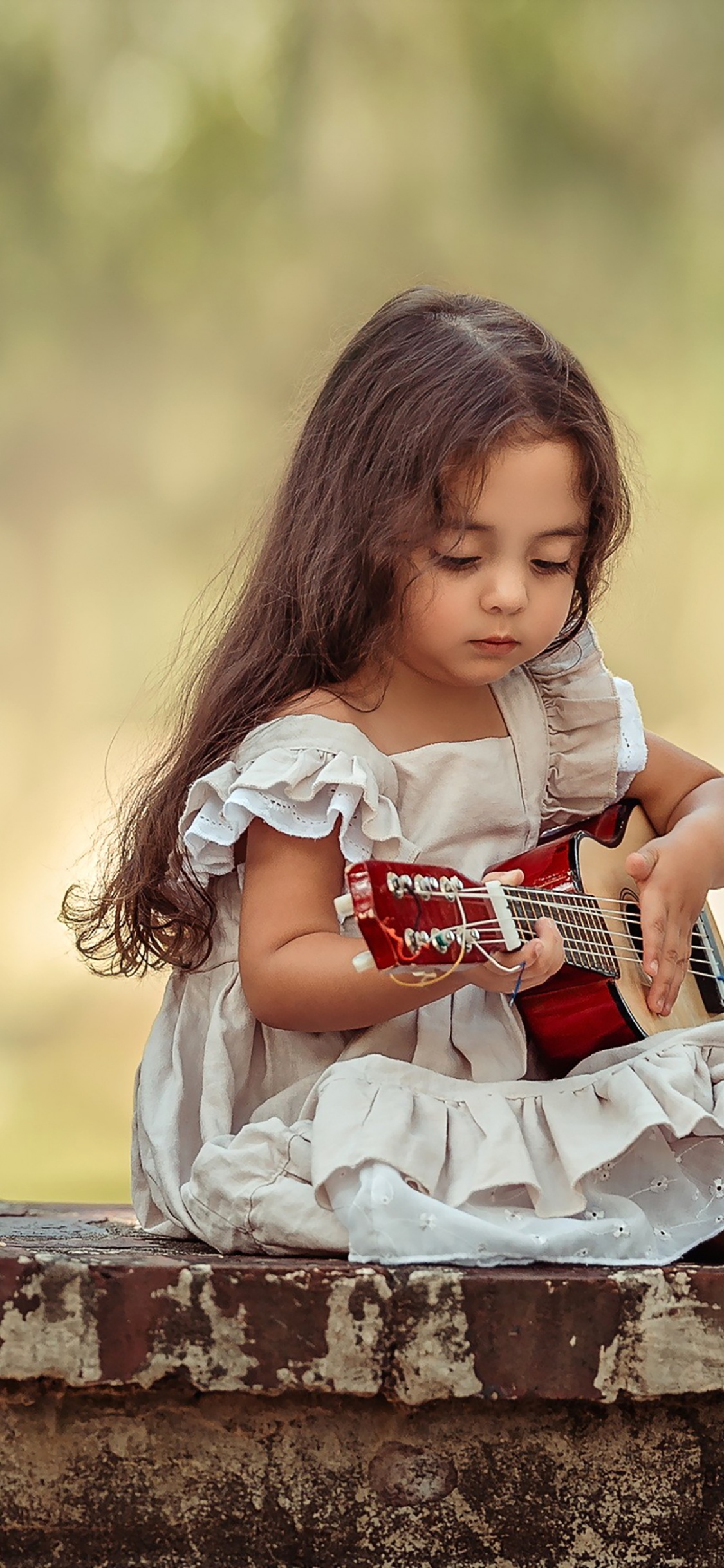 Cute girl Wallpaper 4K, Playing guitar, Adorable, Kid, Child, Cute, #278