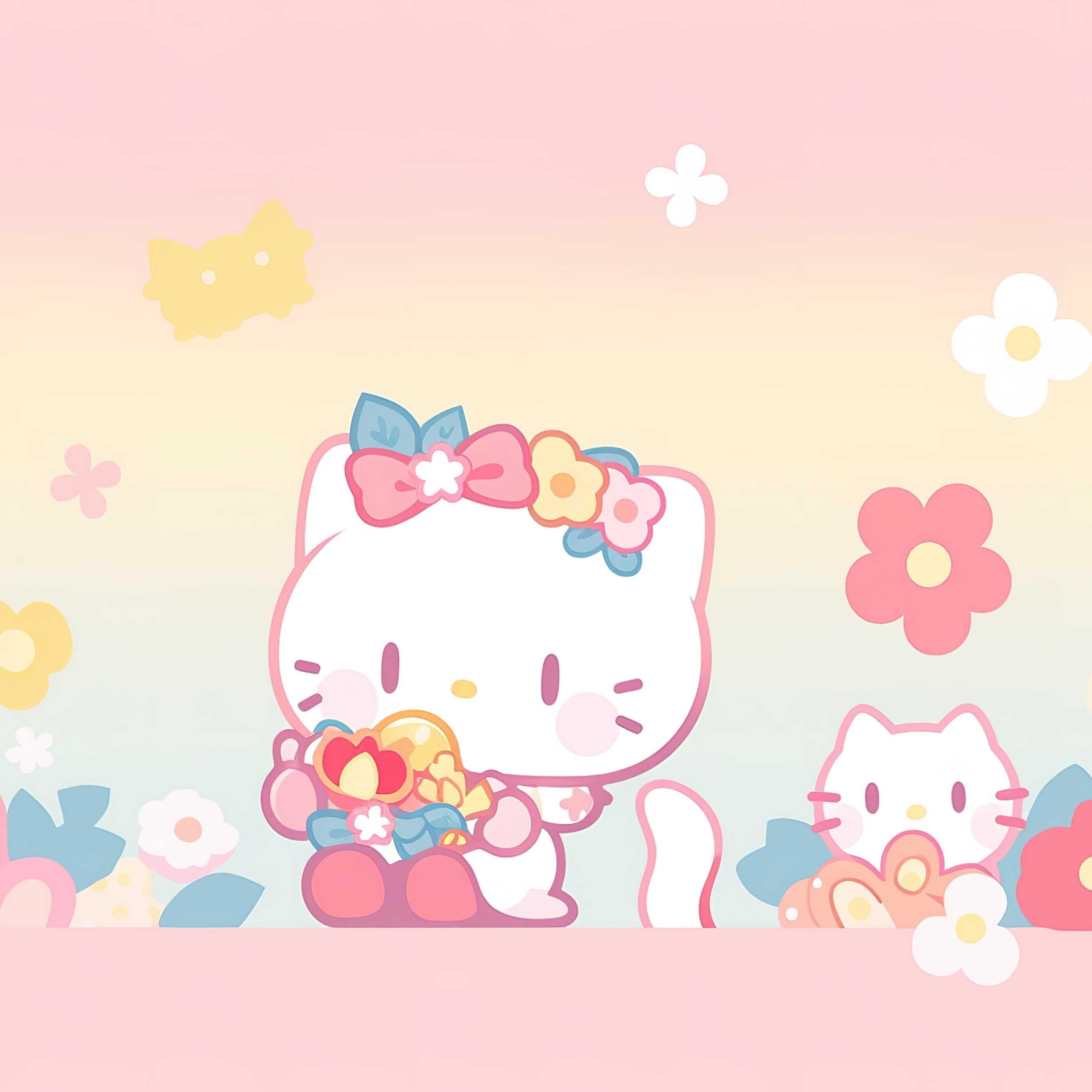 Sanrio Hello Kitty Tulips Pink Wallpaper - Kawaii Hoshi