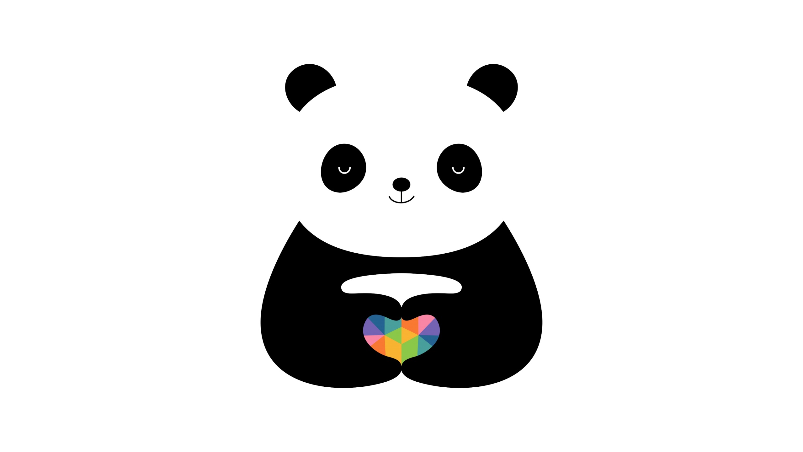 Cute panda Wallpaper 4K, Love heart, Cute, #6575