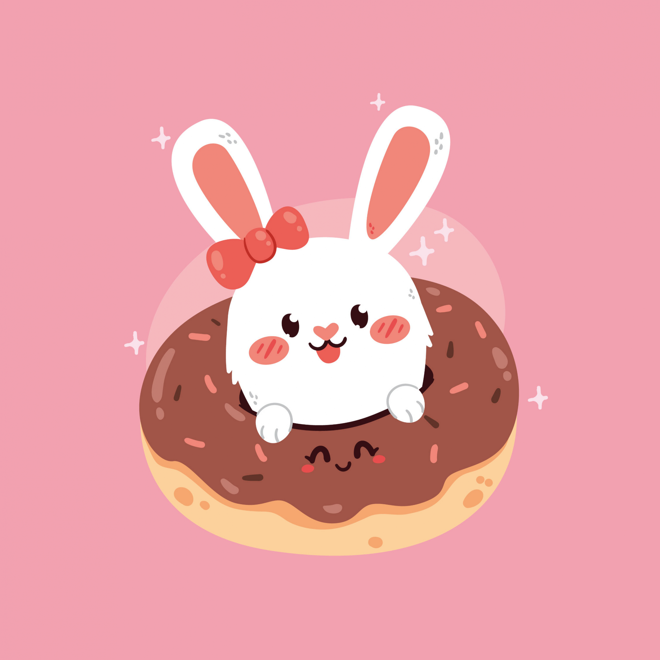 Cute rabbit Wallpaper 4K, Kawaii food, Kawaii rabbit, #10112