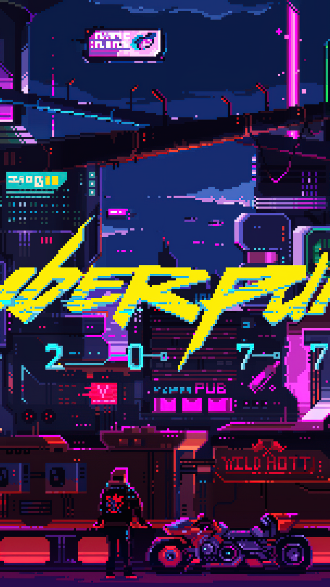 Cyberpunk 2077 Wallpaper 4K, Retro, Artwork, Pixel art