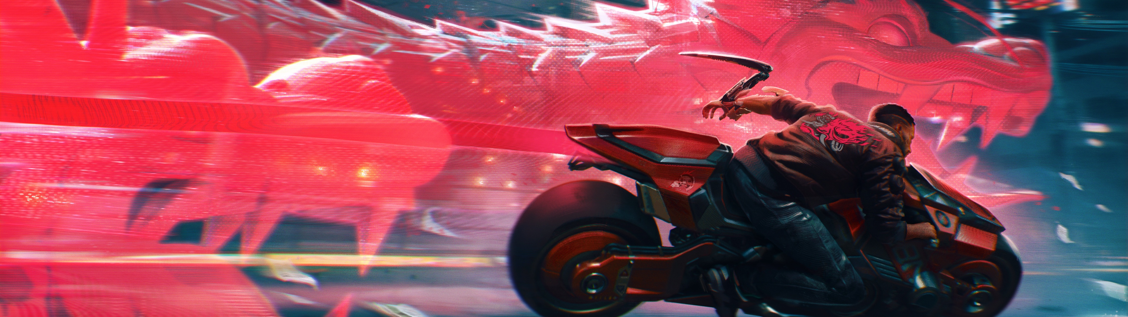 Cyberpunk 2077 V Motorcycle Dragon 4K Wallpaper #3.2281