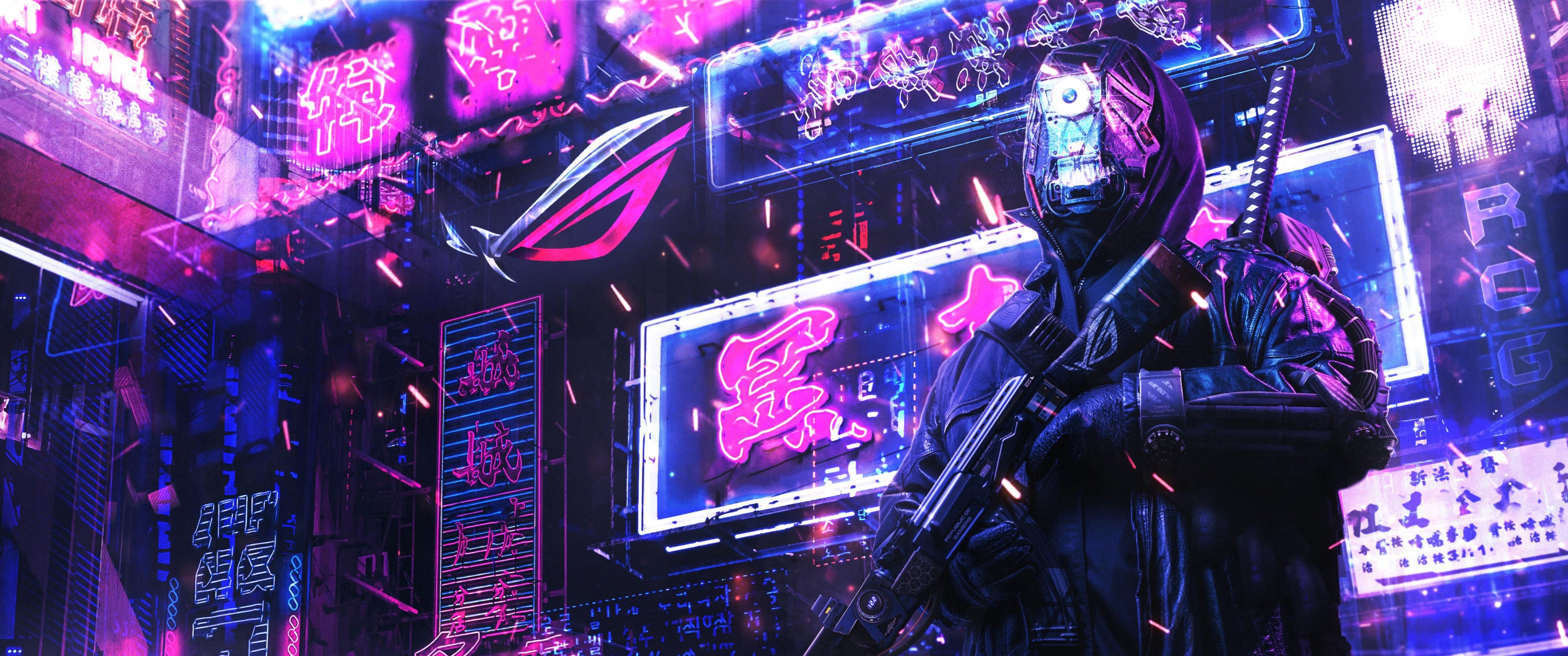 Ultrawide Cyberpunk Wallpaper Sci-fi Fantasy (Instant Download) 