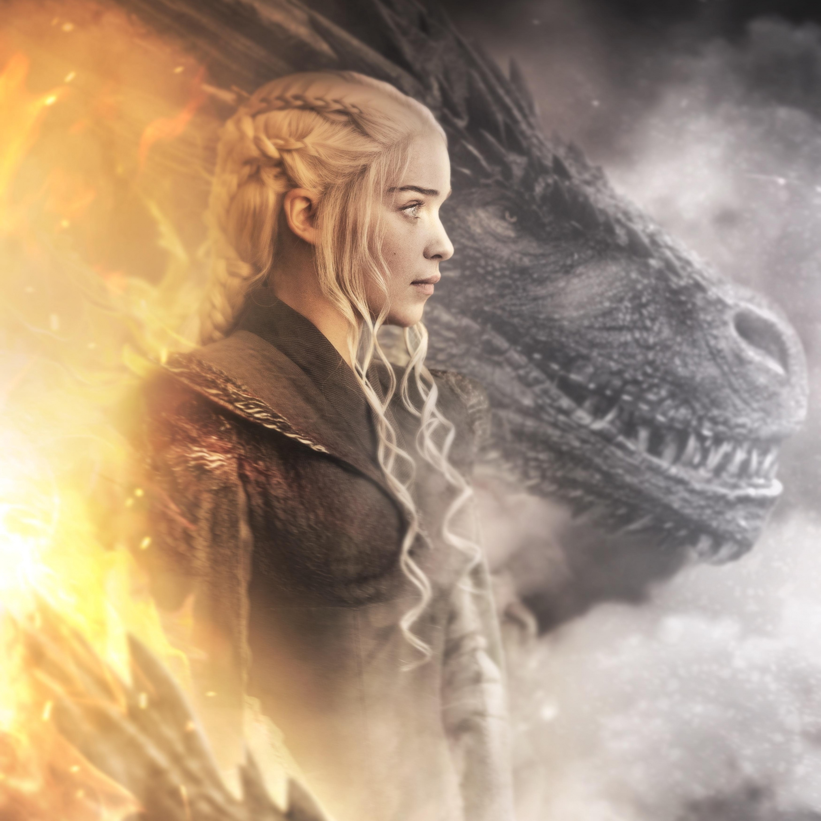 Daenerys Targaryen Wallpaper 4K Dragon Emilia Clarke 989