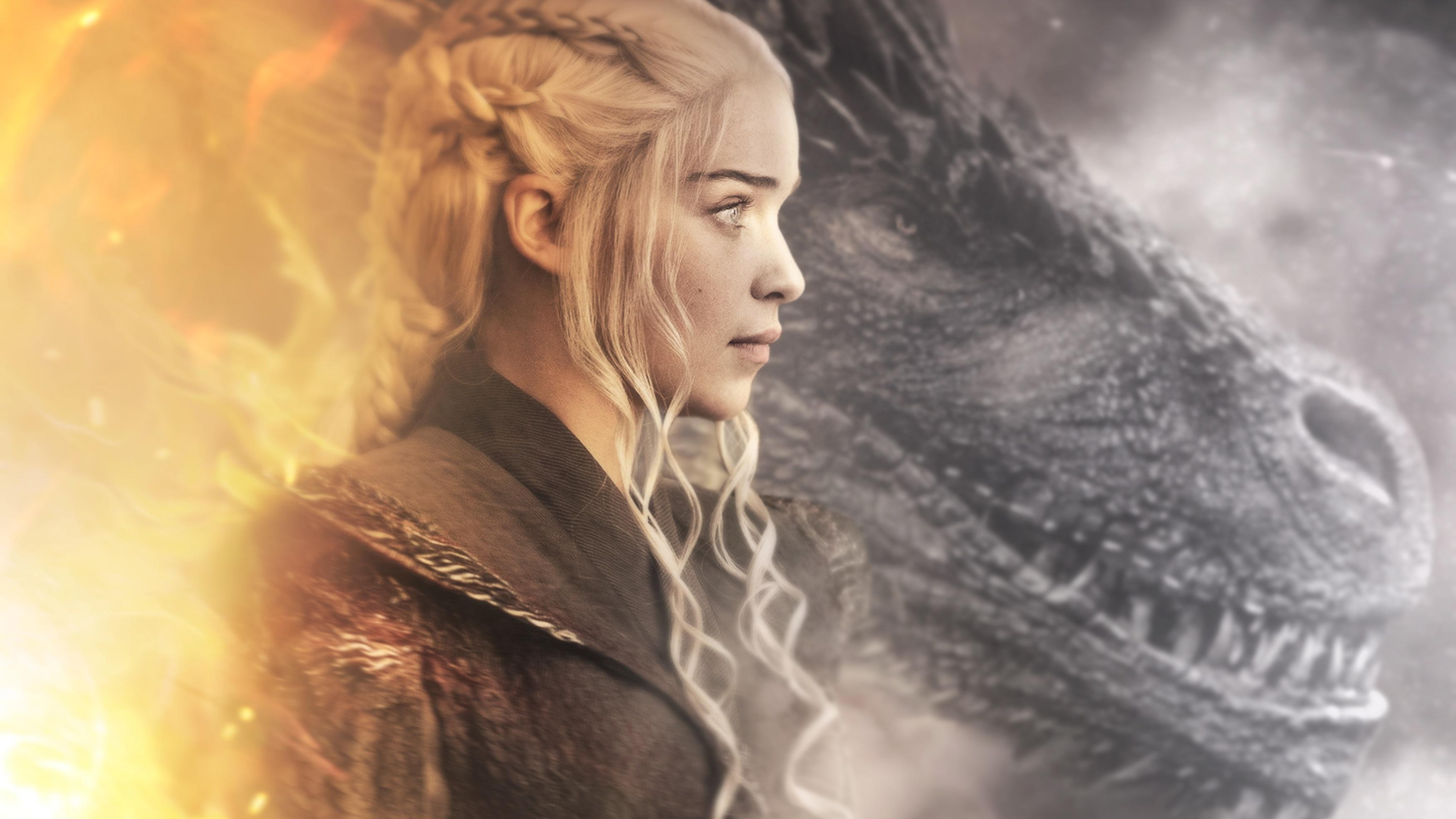 Daenerys Targaryen Wallpaper 4K, Emilia Clarke, Dragon, Movies, #989