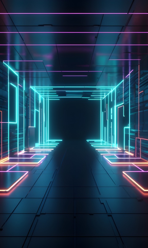 Dark room Wallpaper 4K, Neon Lights, 5K, Glowing