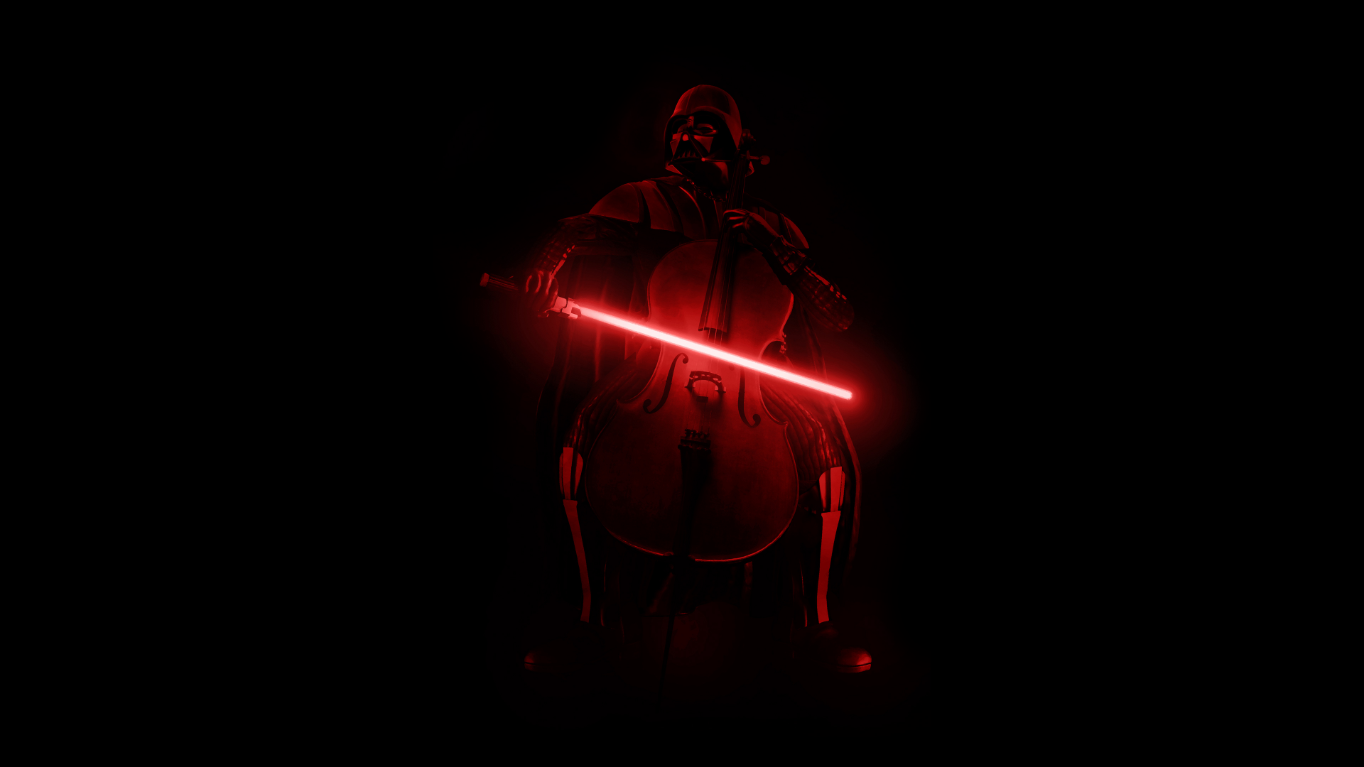 Darth Vader 4K Wallpaper, Violin, Lightsaber, AMOLED, Black background