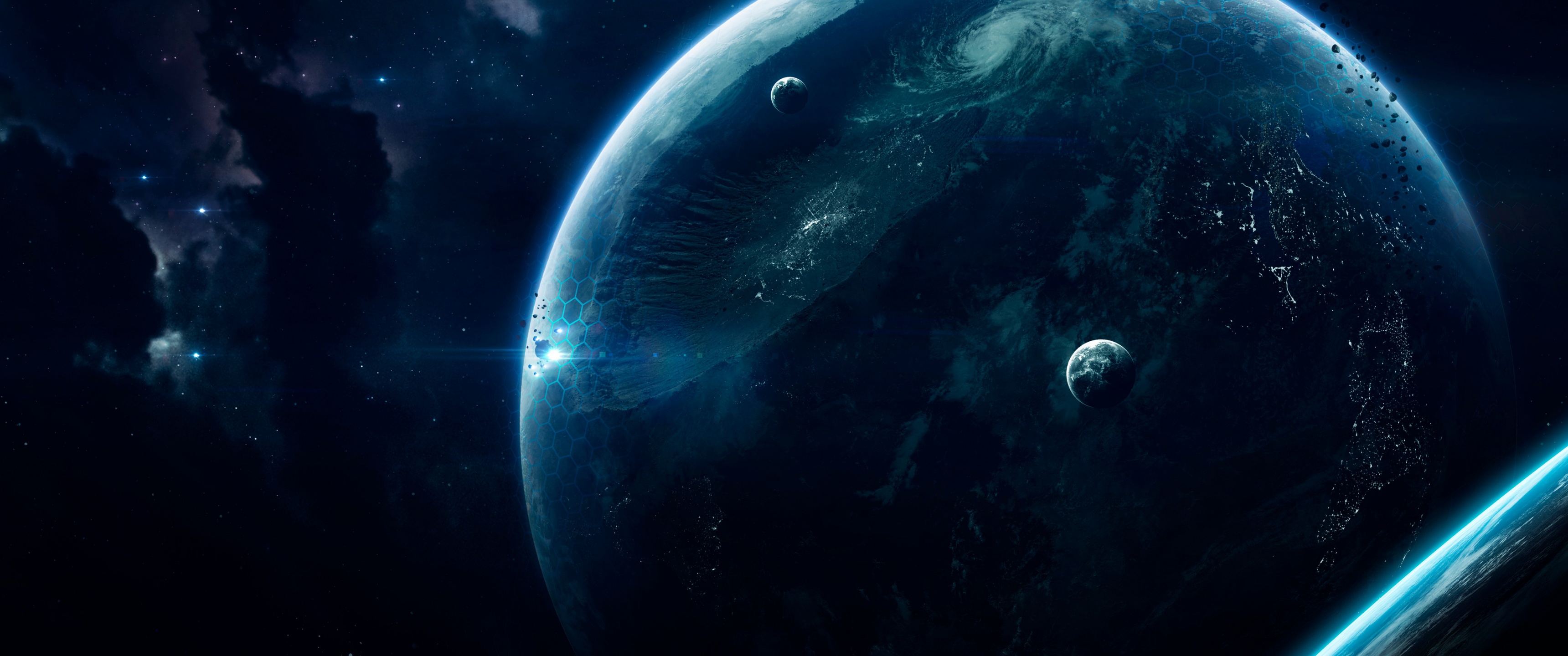 Deep space Wallpaper 4K, Earth, Planets, Crater, Space, #2951