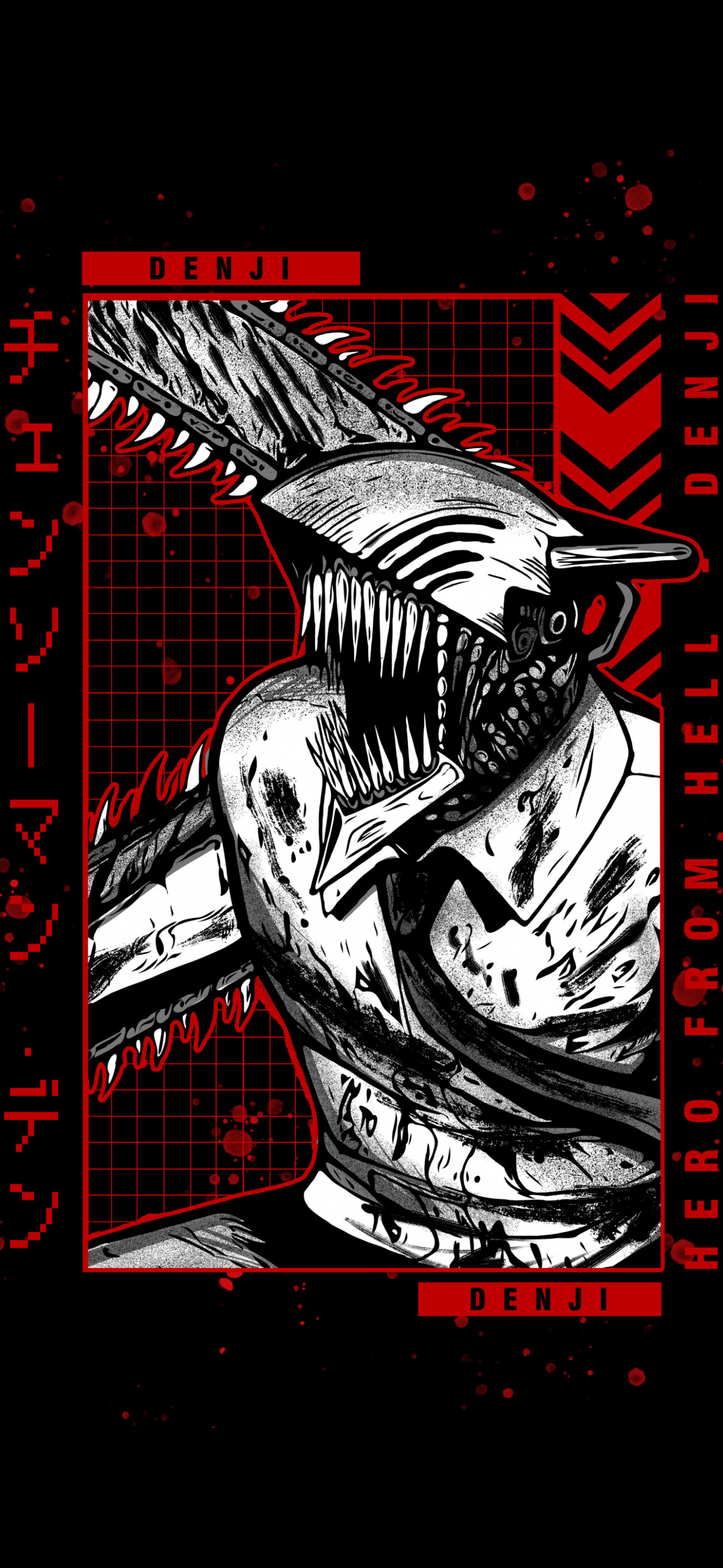 Denji Wallpaper 4K AMOLED Chainsaw Man BlackDark 8876