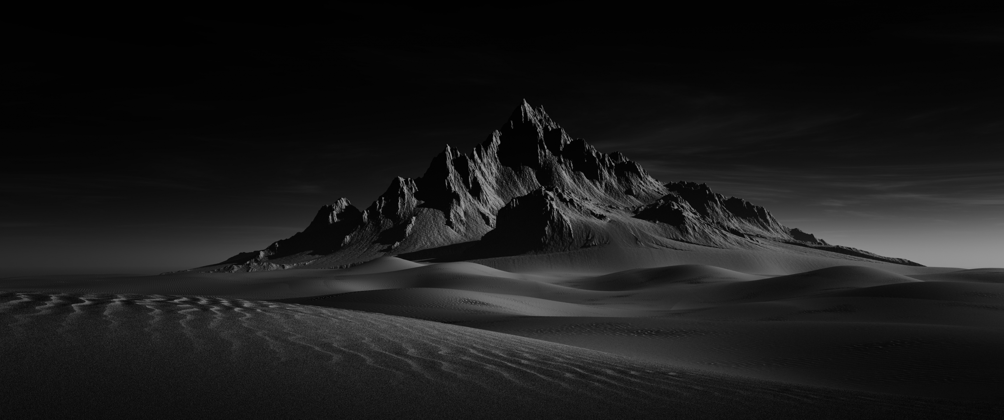 Desert Wallpaper 4K, Doom, Sand Dunes, Dark background