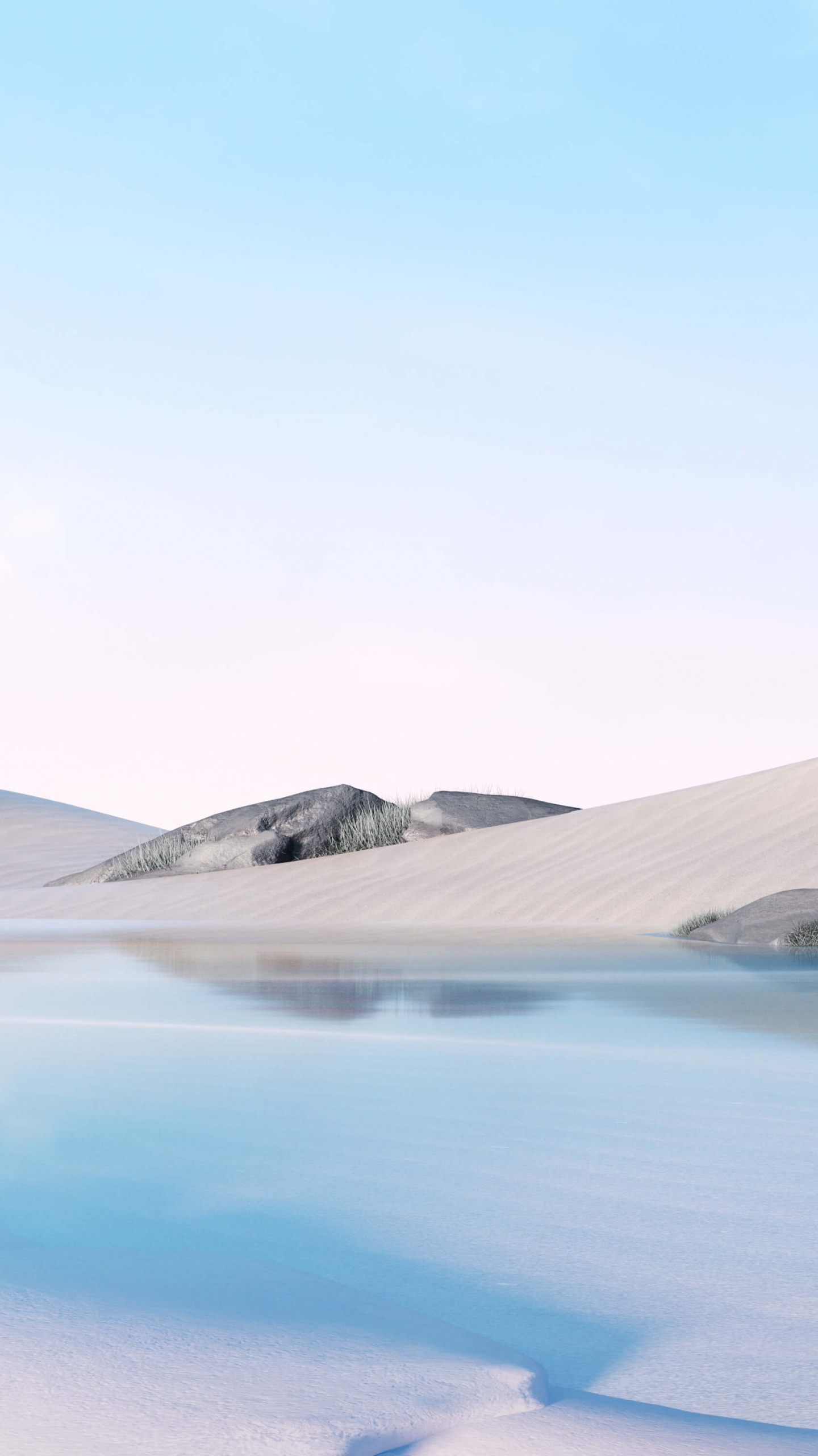 Desert Wallpaper 4K, Lake, Clear sky, Ice Blue