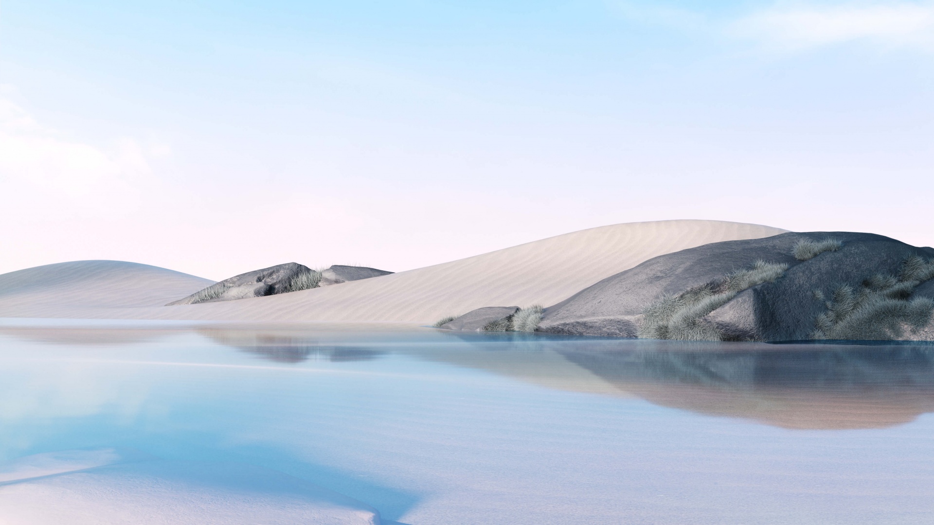 Desert Wallpaper 4K, Lake, Clear sky, Ice Blue