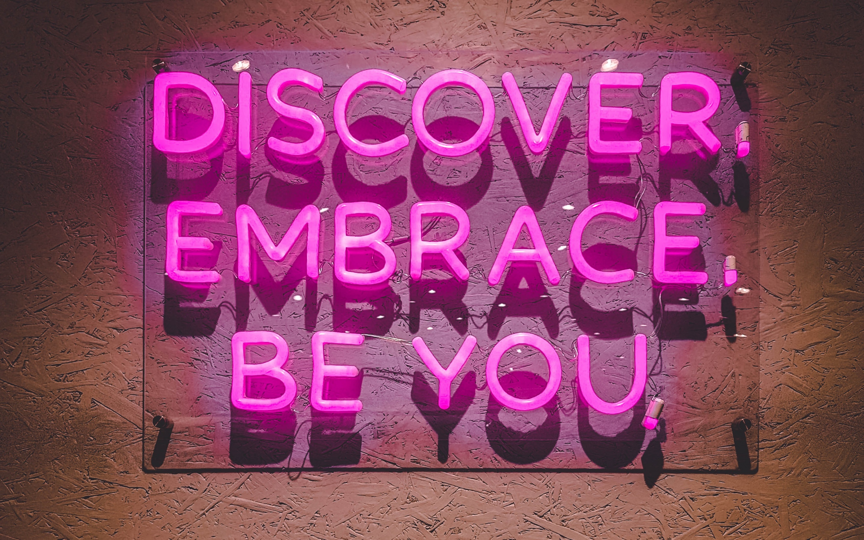 Discover 4K Wallpaper, Embrace, Be You, Pink, Neon ...
