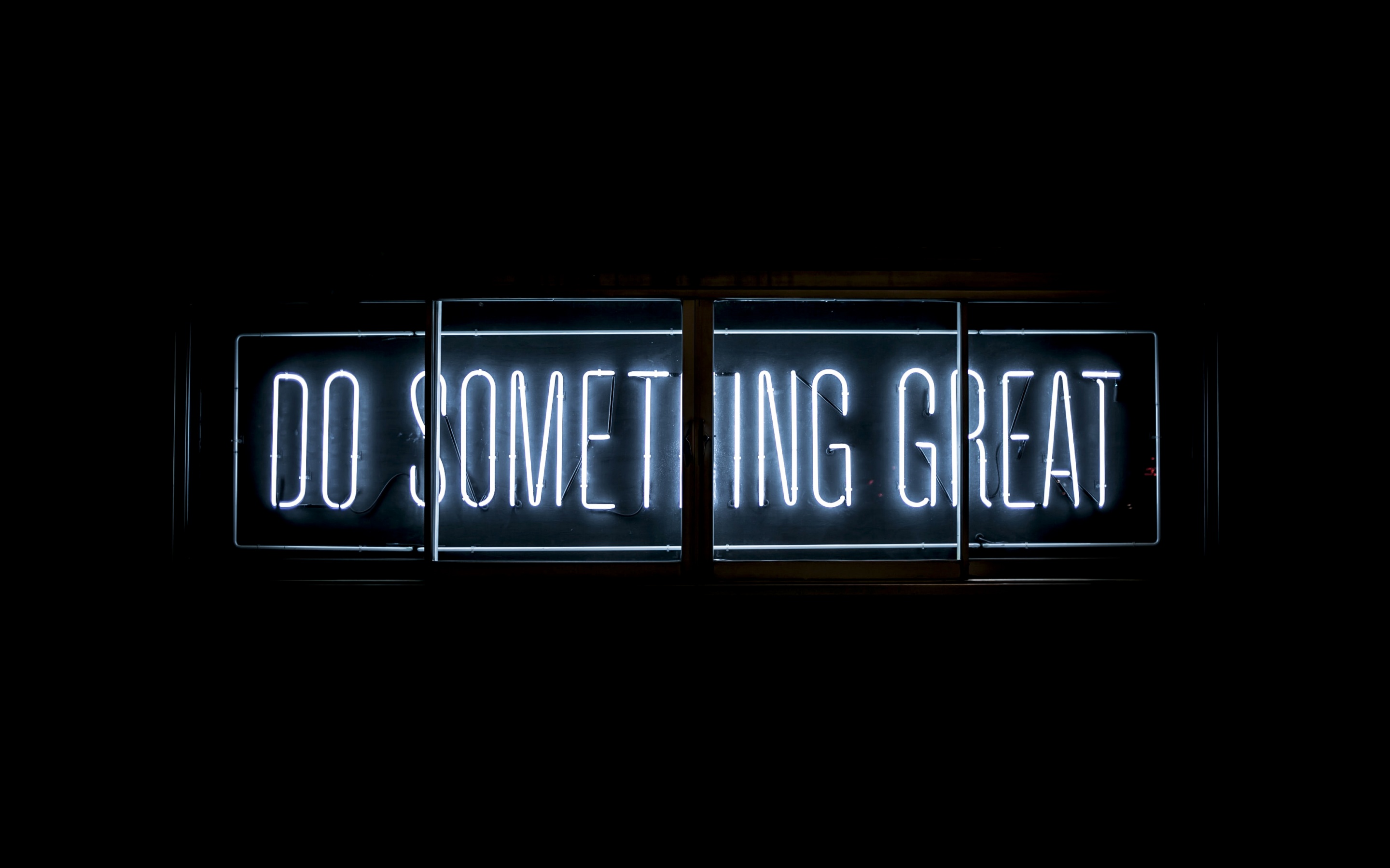 Do Something Great Wallpaper 4K, Neon glow, Inspirational quotes, Black