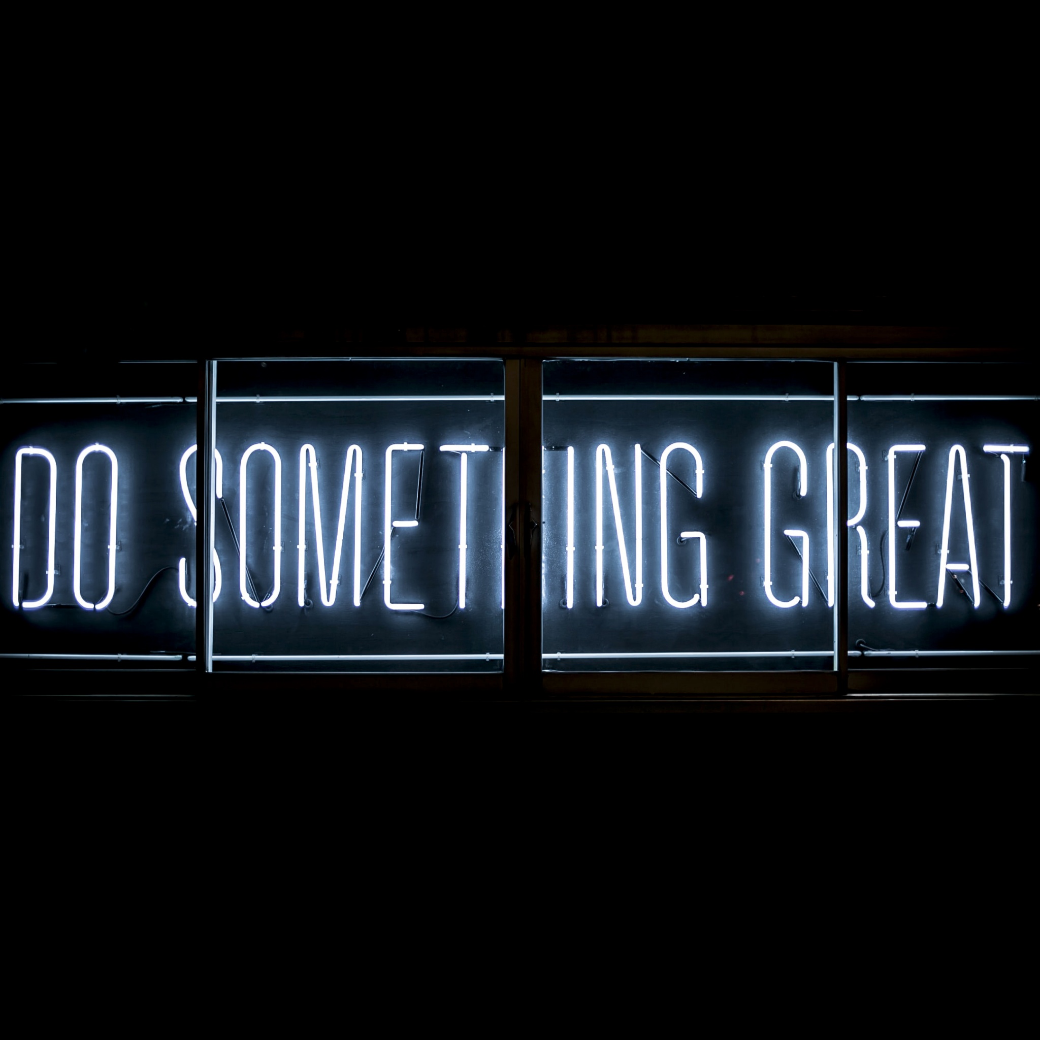Do Something Great Wallpaper 4K, Neon glow, Black/Dark, #2230