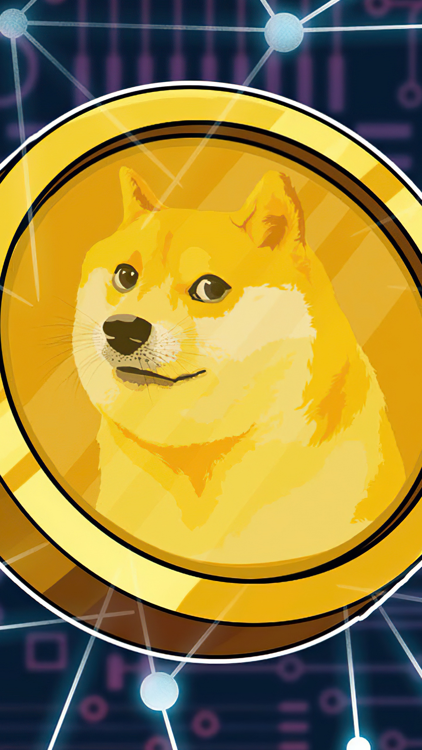 Dogecoin Wallpaper 4K, Cryptocurrency, Golden